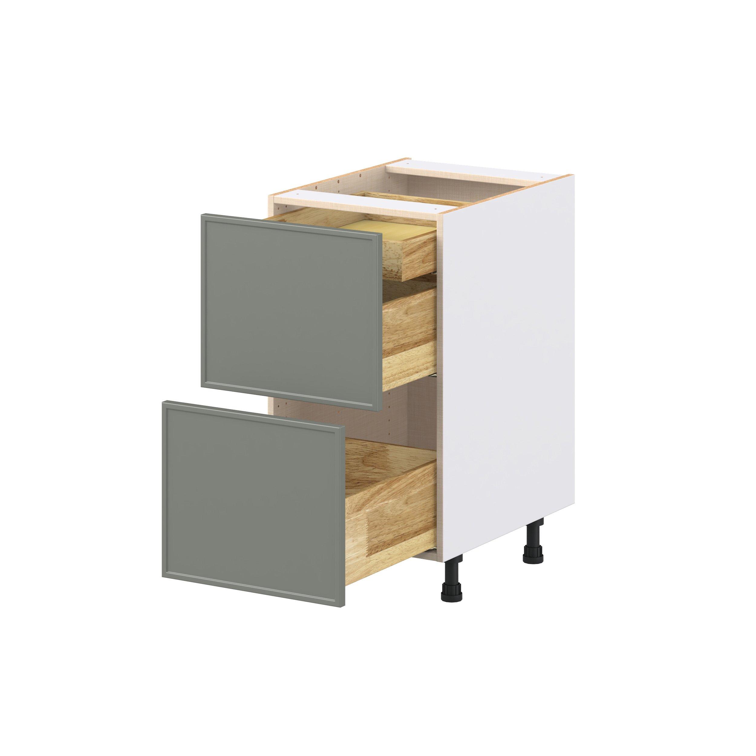 Linden 18 in. Painted Moss Green Base Cabinet with Inner Pull-Out Drawer