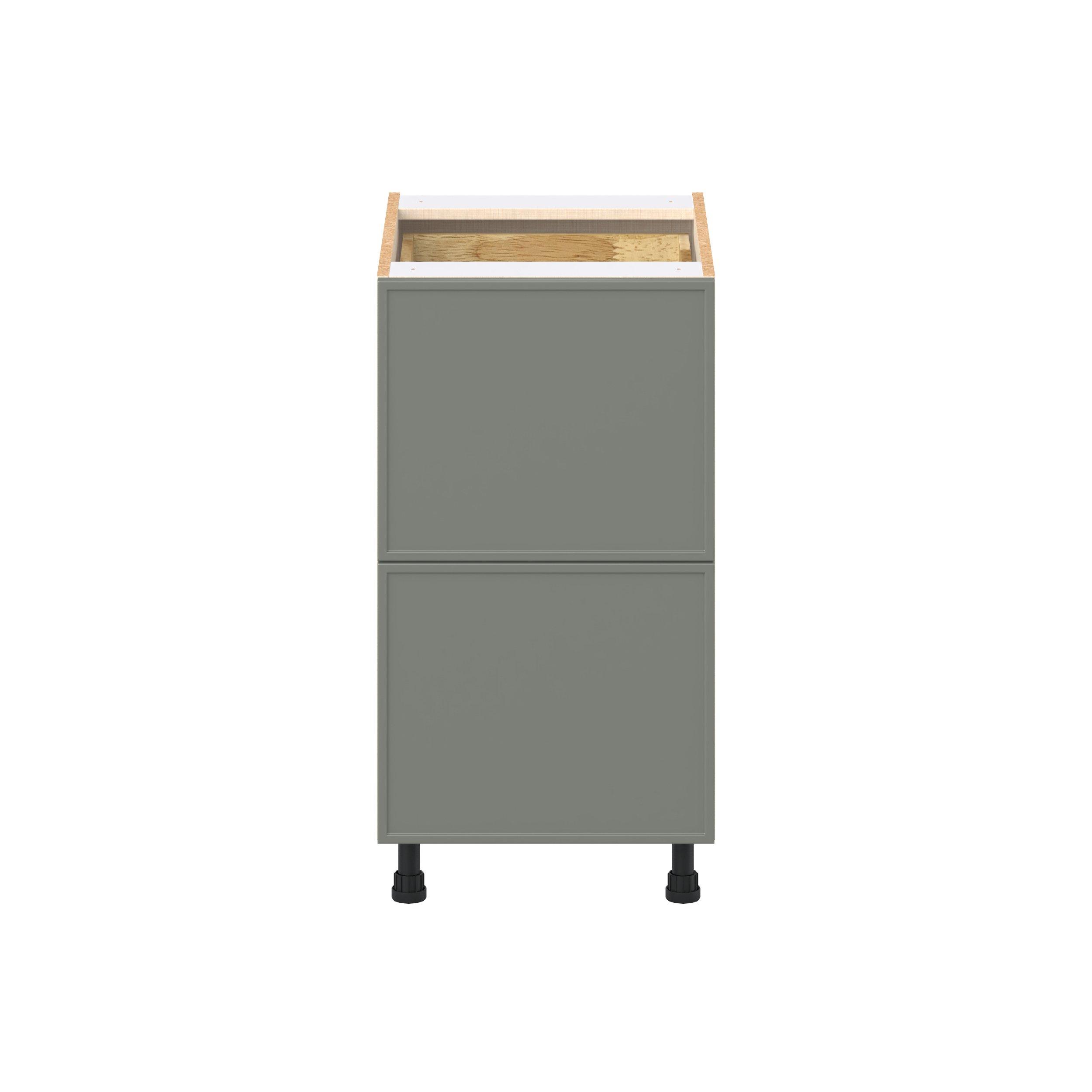 Linden 18 in. Painted Moss Green Base Cabinet with Inner Pull-Out Drawer