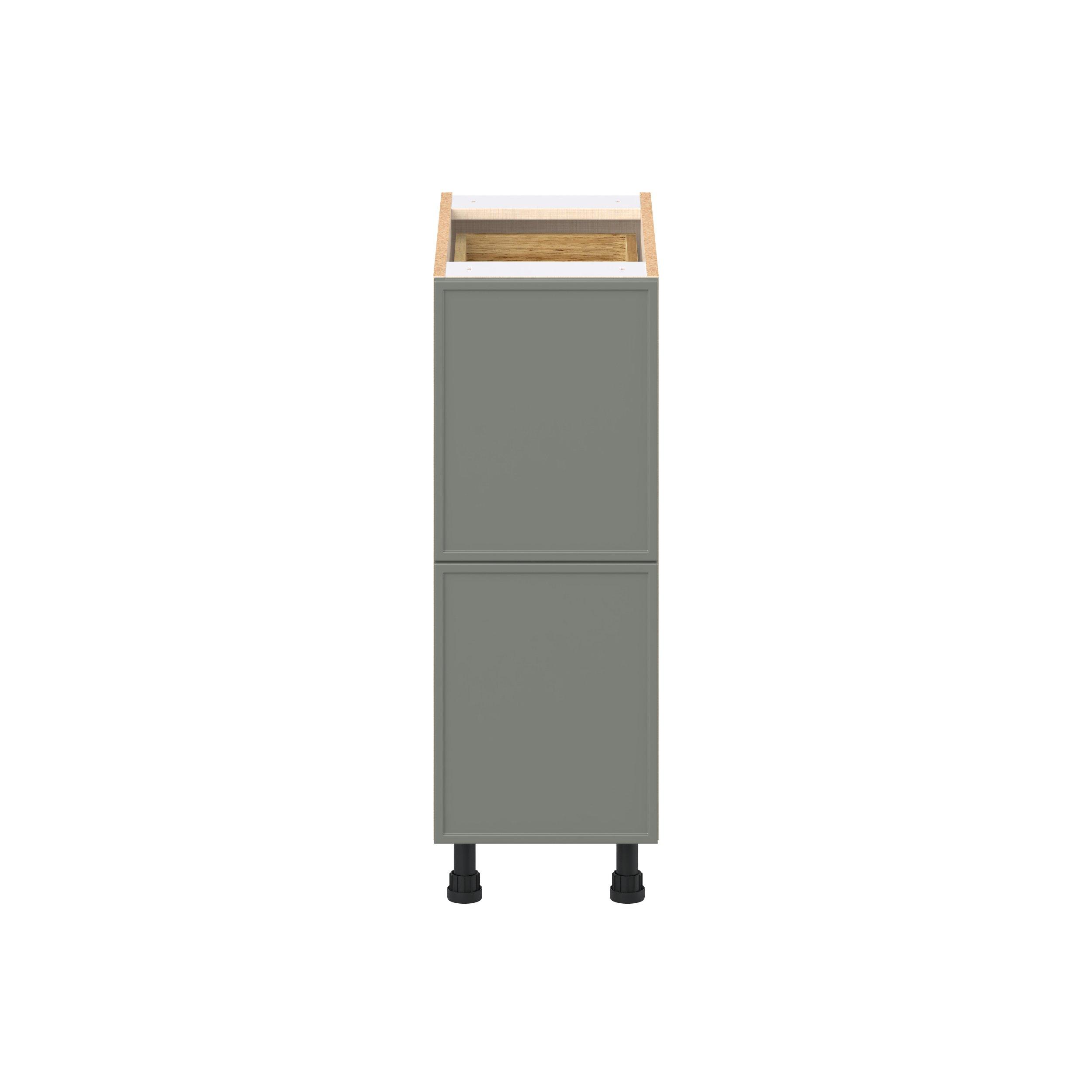 Linden 12 in. Painted Moss Green Base Cabinet with Inner Pull-Out Drawer