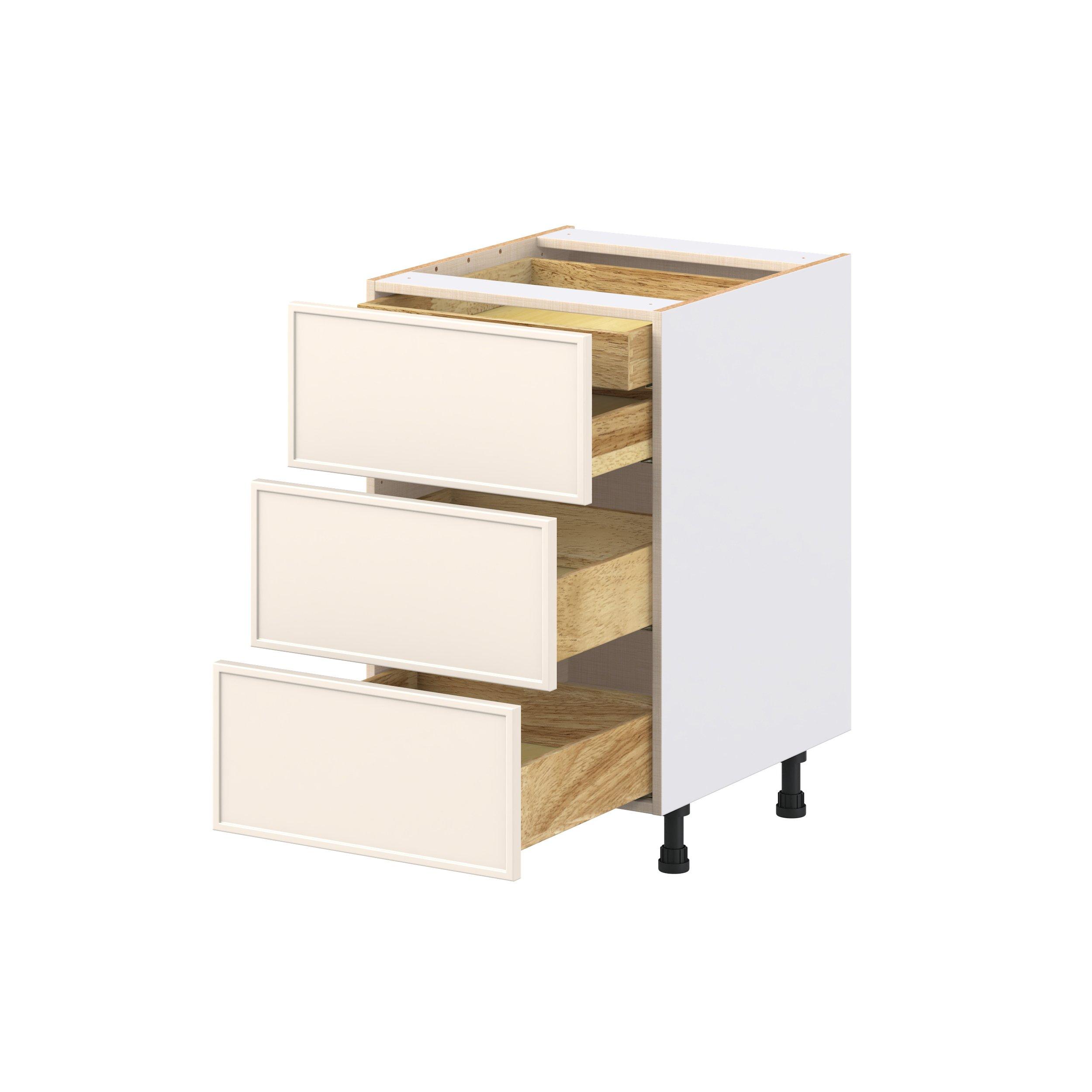 Linden 21 in. Painted Washed Linen Base Cabinet with Inner Pull-Out Drawer
