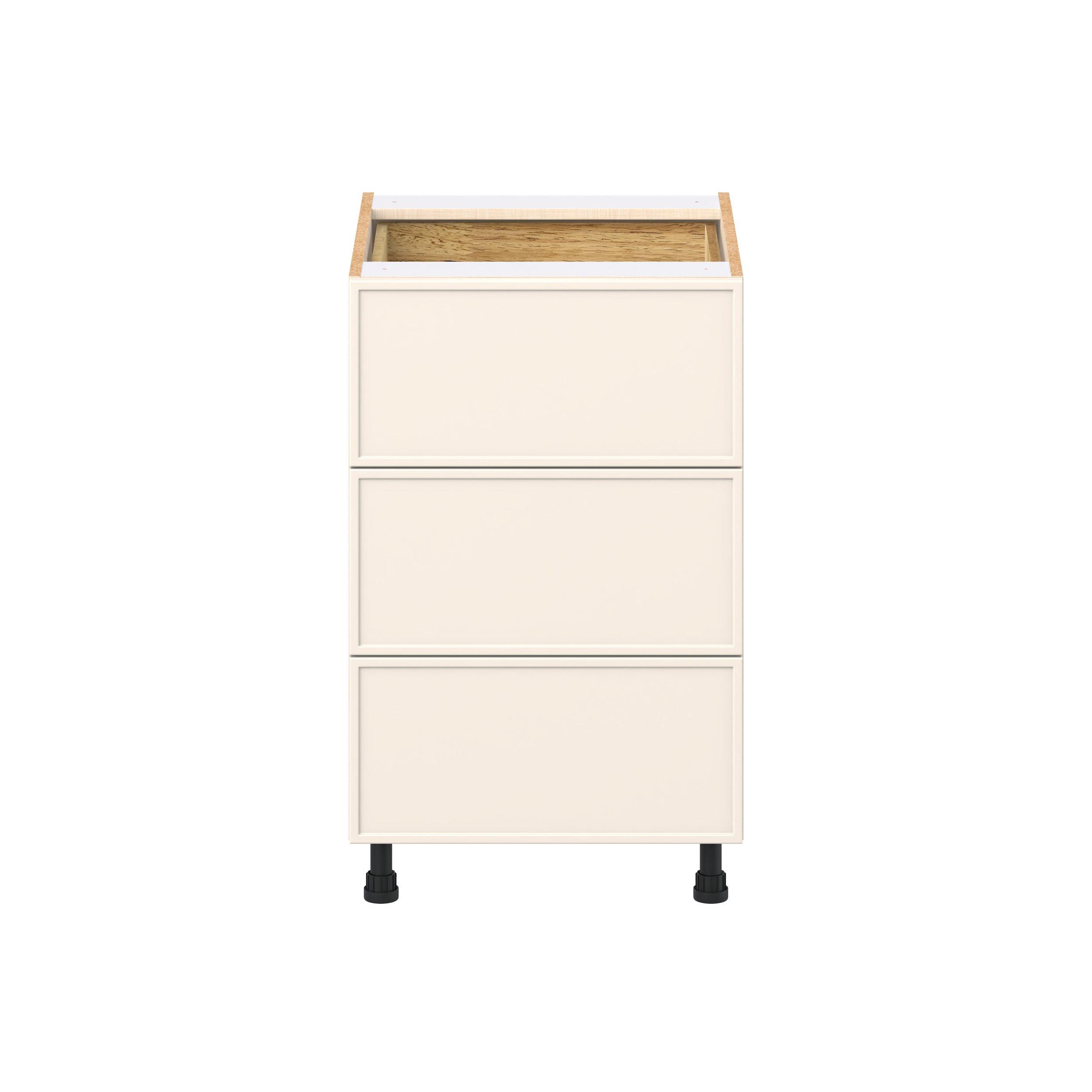 Linden 21 in. Painted Washed Linen Base Cabinet with Inner Pull-Out Drawer