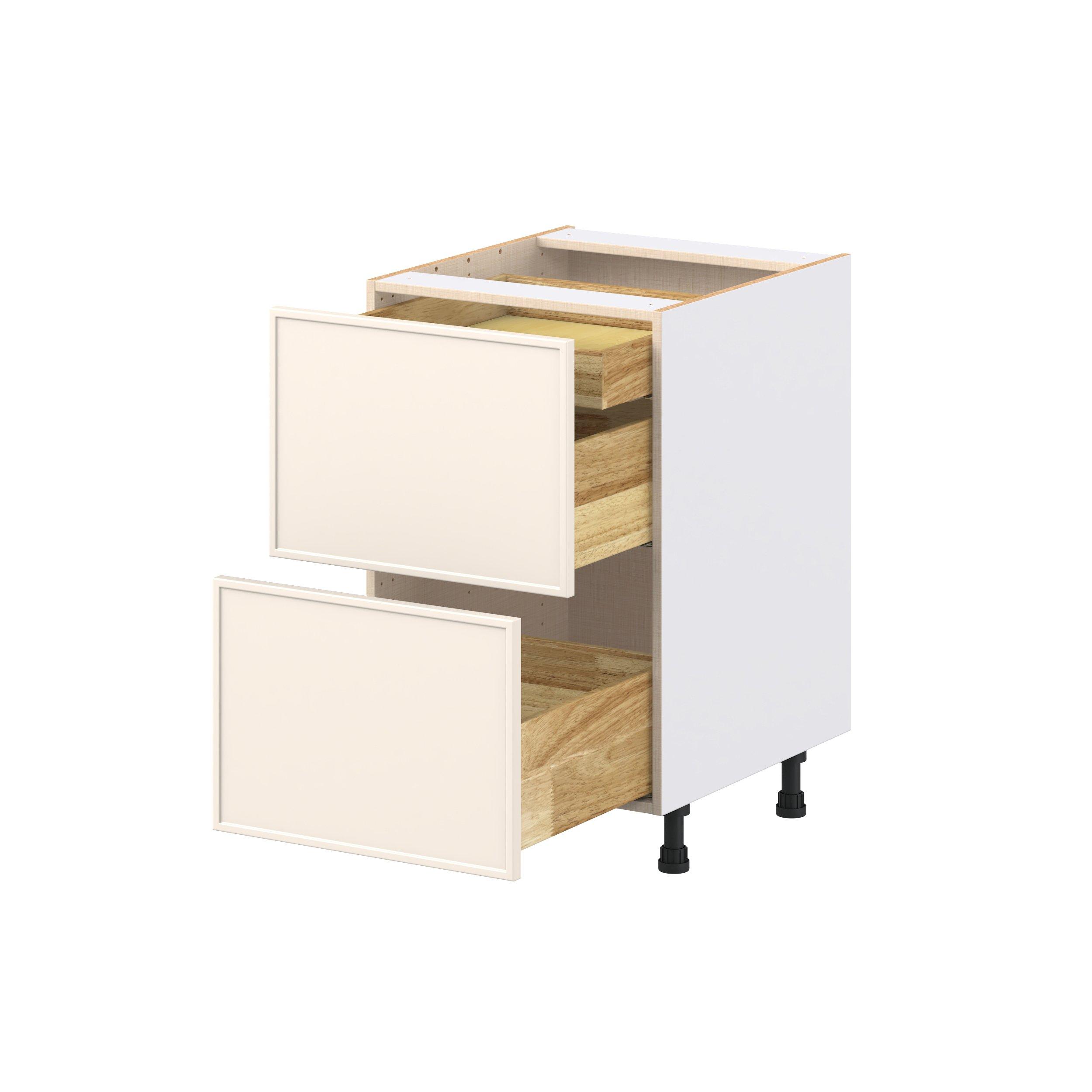 Linden 21 in. Painted Washed Linen Base Cabinet with Inner Pull-Out Drawer
