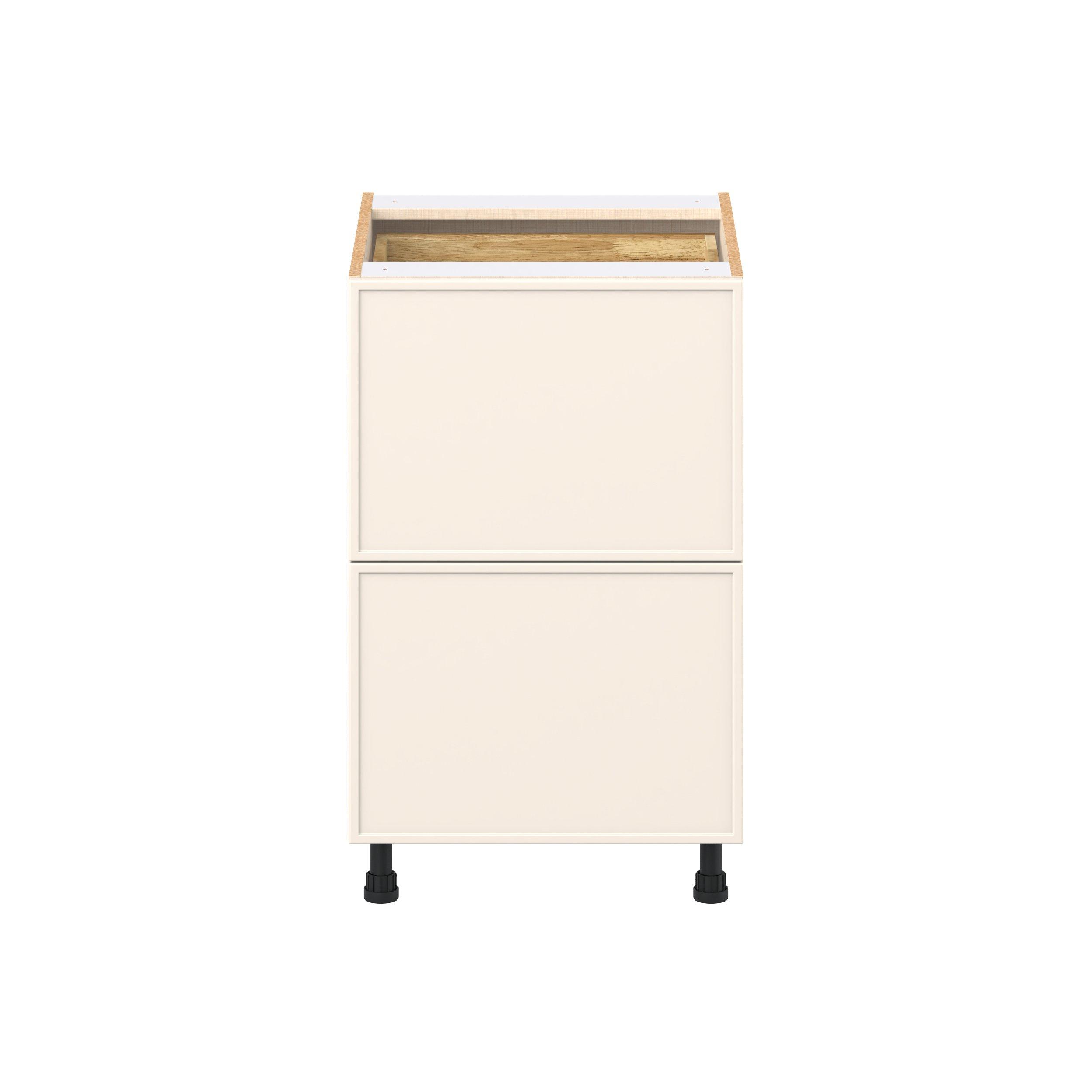 Linden 21 in. Painted Washed Linen Base Cabinet with Inner Pull-Out Drawer