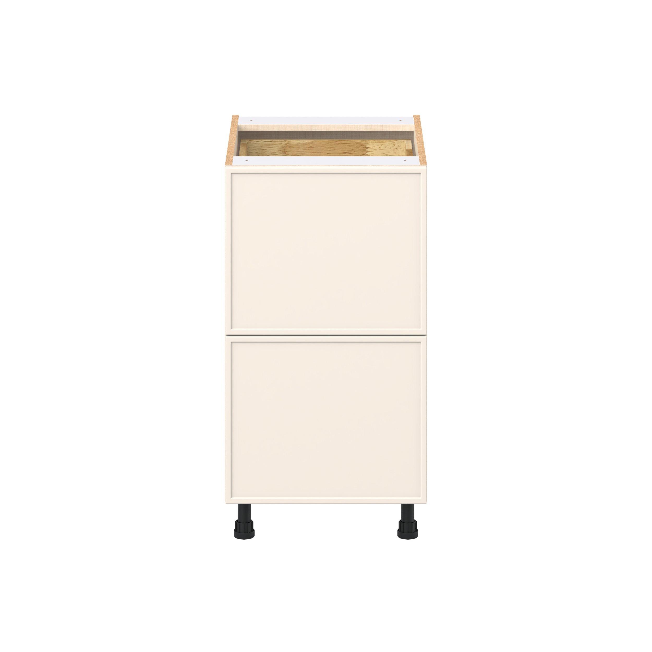 Linden 18 in. Painted Washed Linen Base Cabinet with Inner Pull-Out Drawer