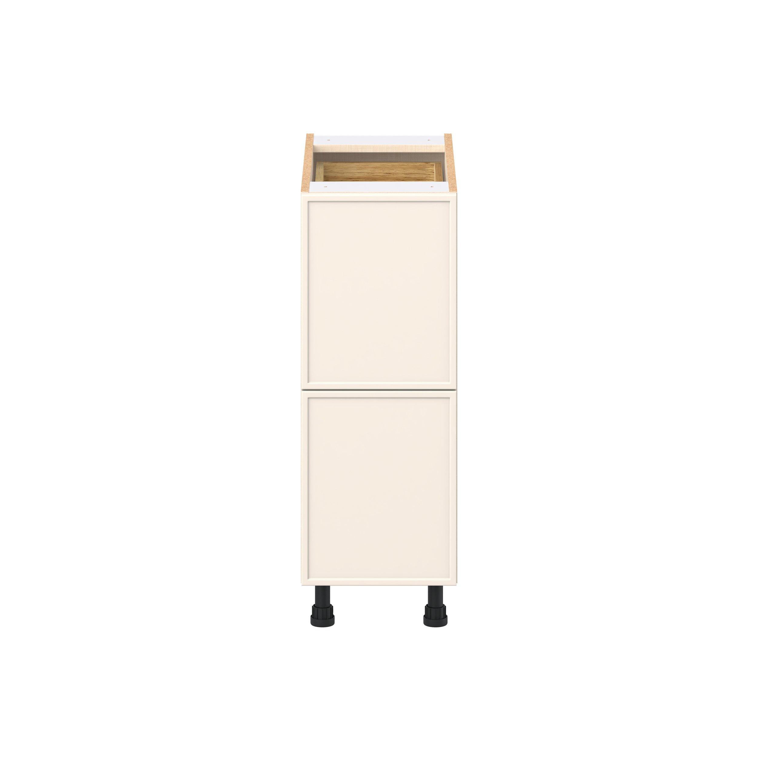 Linden 12 in. Painted Washed Linen Base Cabinet with Inner Pull-Out Drawer