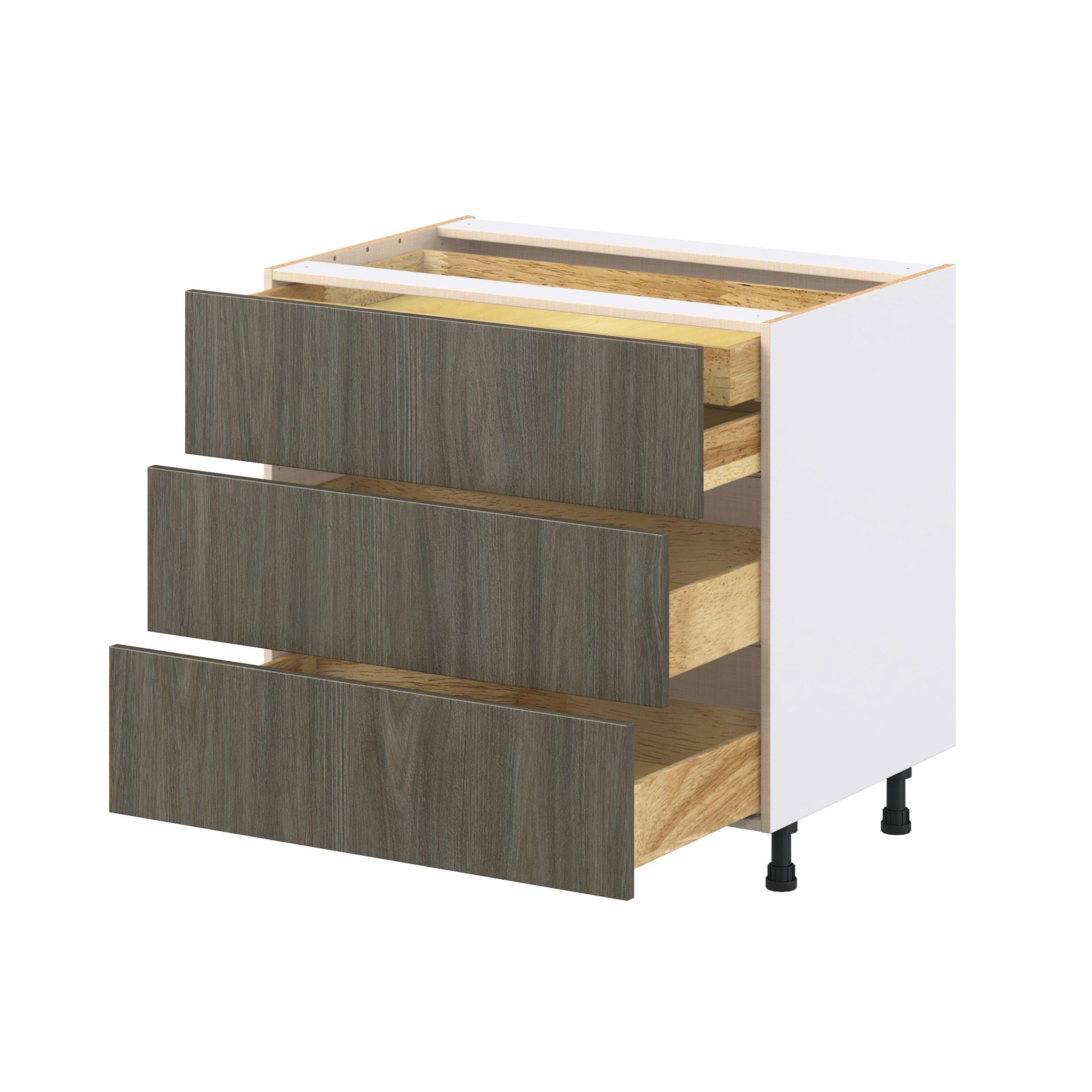 Glenwood 36 in. Burnt Walnut Base Cabinet with Inner Pull-Out Drawer