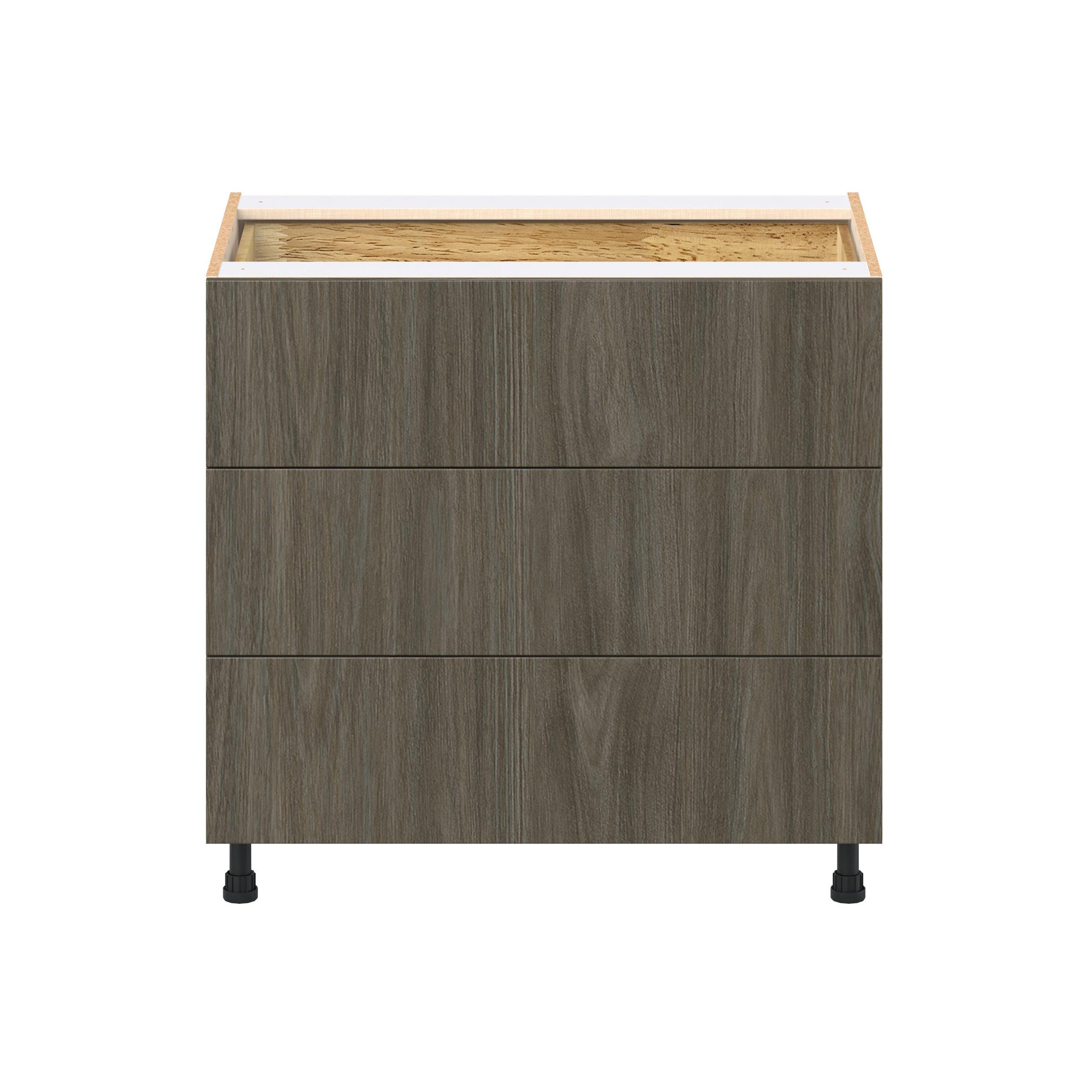 Glenwood 36 in. Burnt Walnut Base Cabinet with Inner Pull-Out Drawer