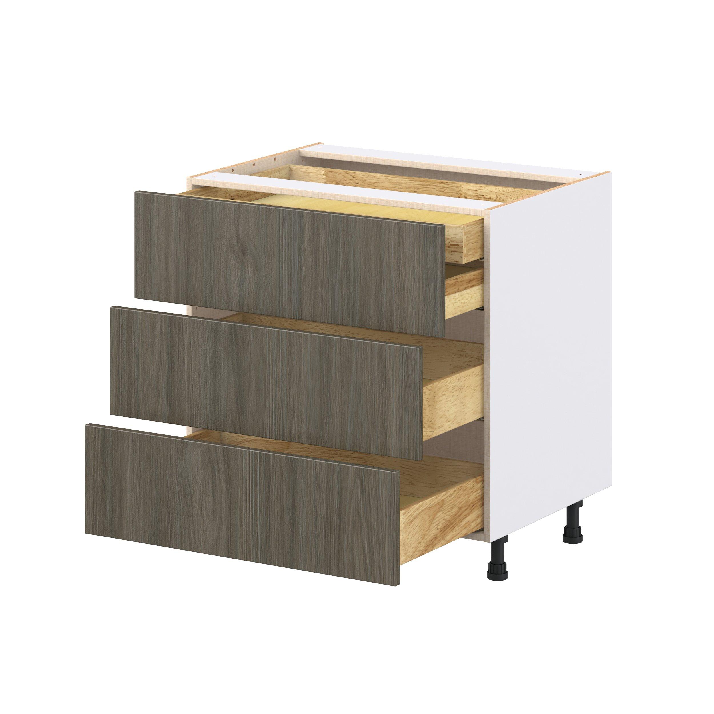 Glenwood 33 in. Burnt Walnut Base Cabinet with Inner Pull-Out Drawer