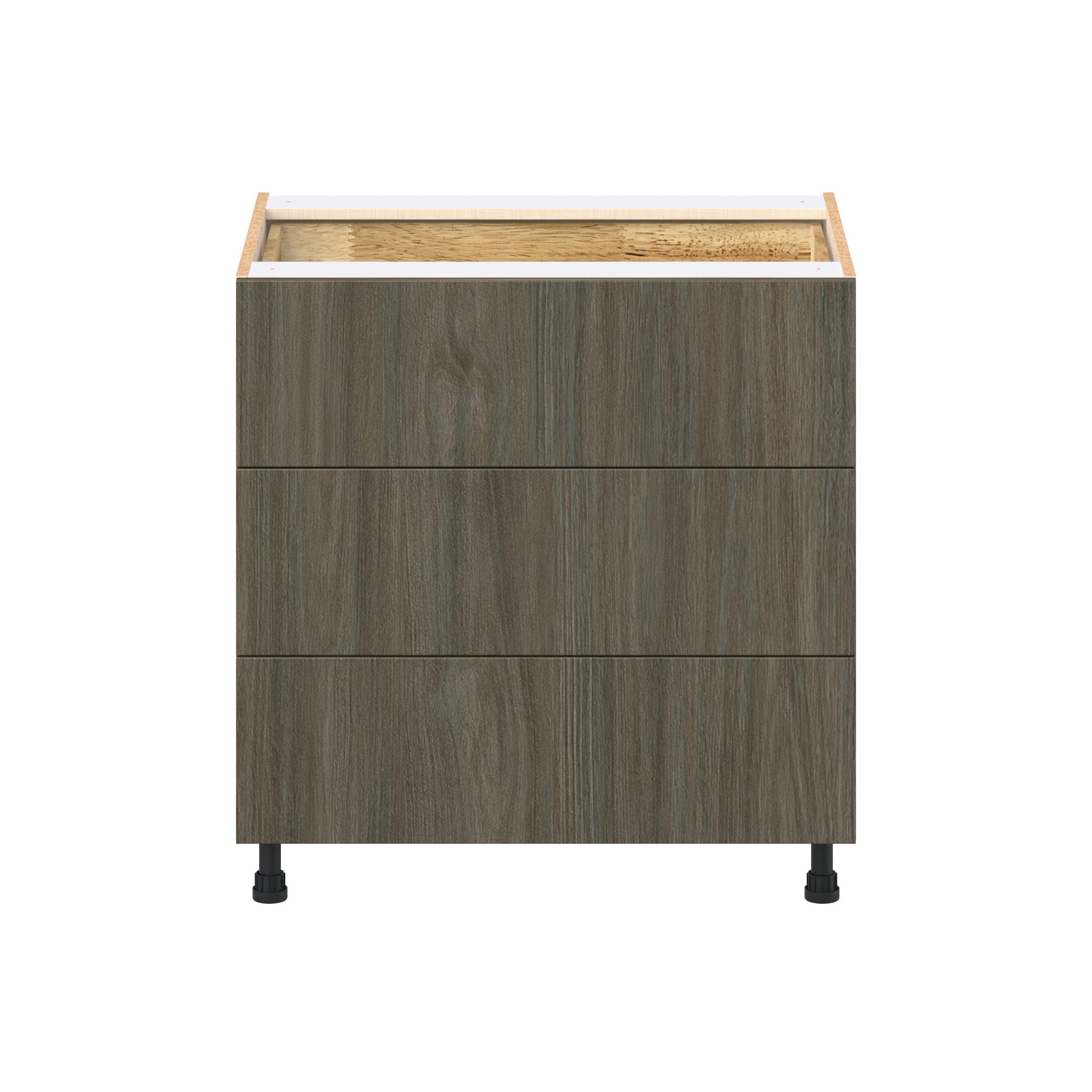 Glenwood 33 in. Burnt Walnut Base Cabinet with Inner Pull-Out Drawer