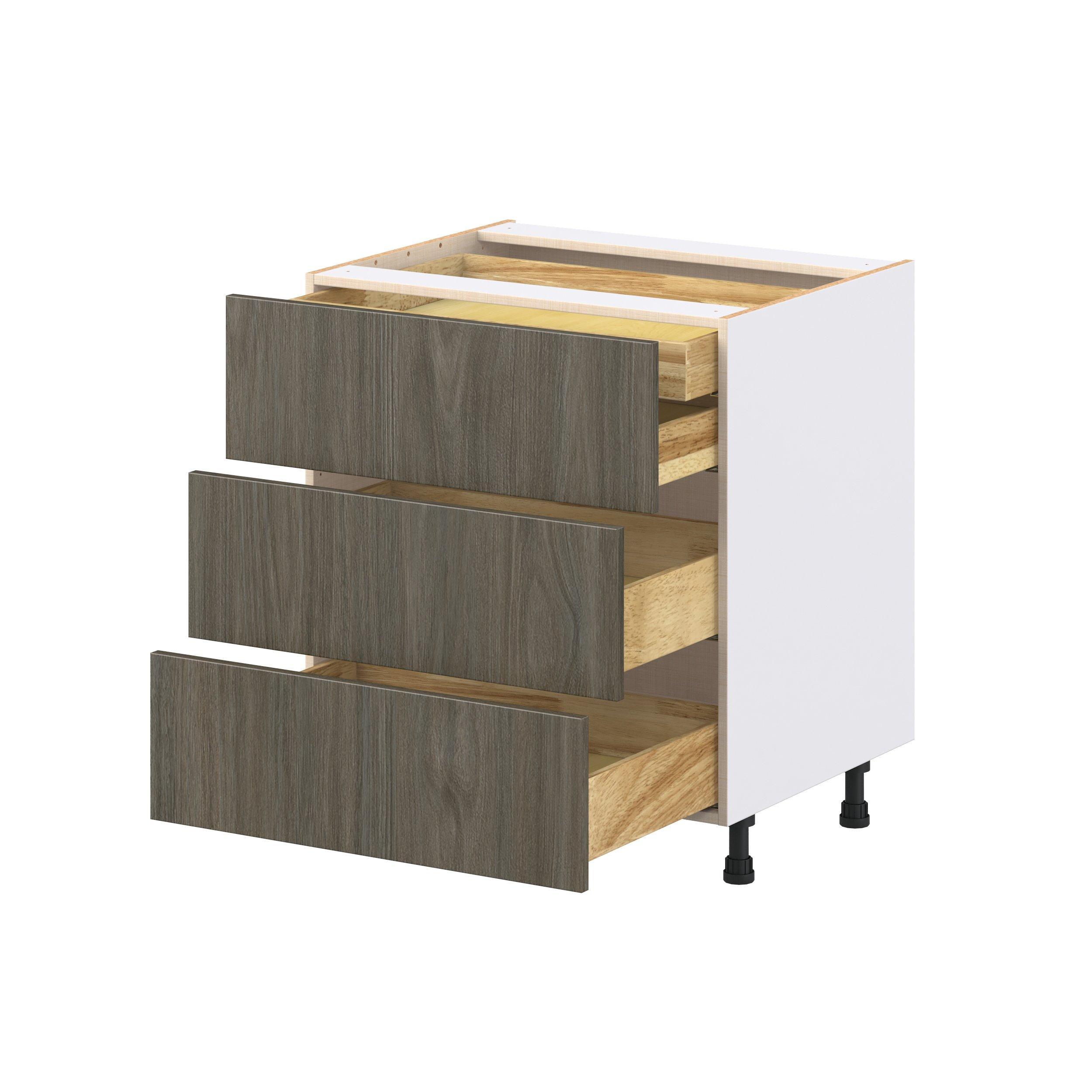Glenwood 30 in. Burnt Walnut Base Cabinet with Inner Pull-Out Drawer