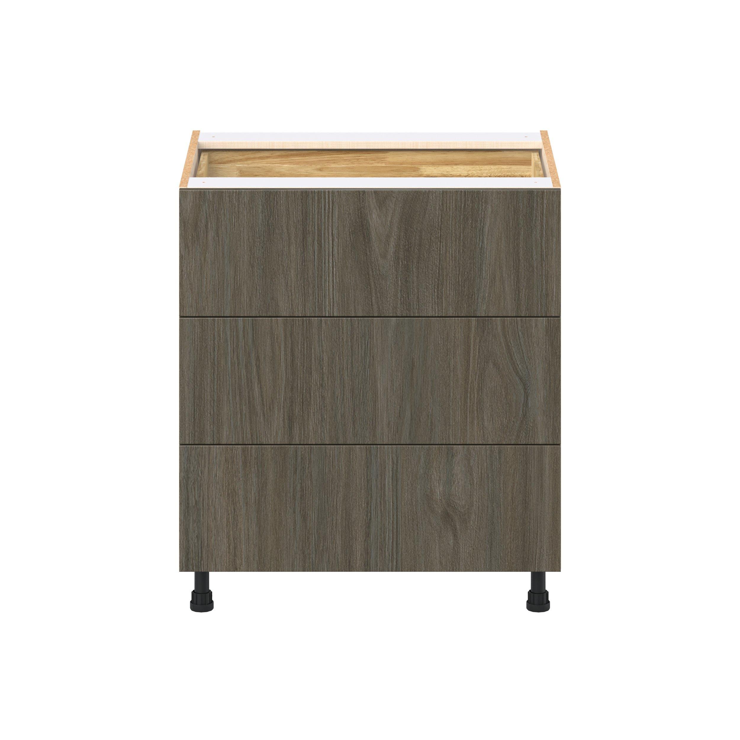 Glenwood 30 in. Burnt Walnut Base Cabinet with Inner Pull-Out Drawer
