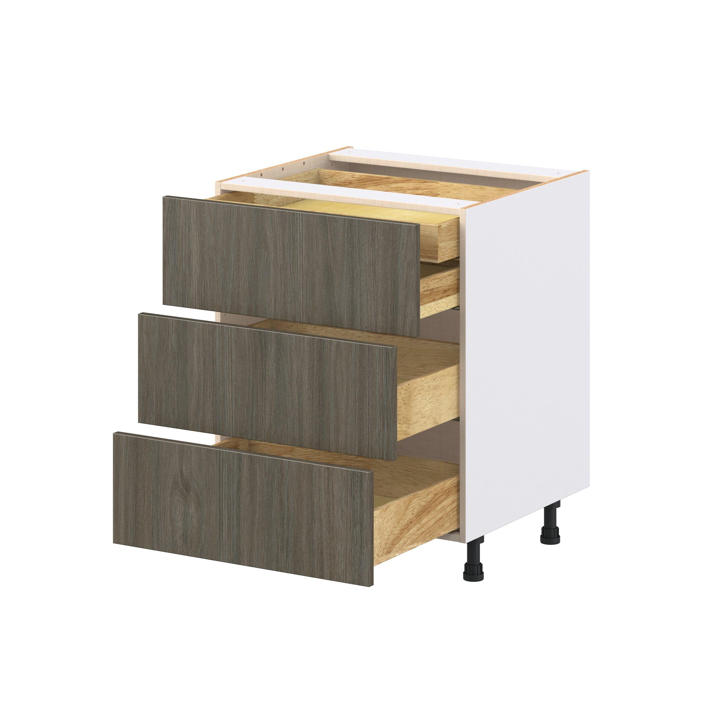 Glenwood 27 in. Burnt Walnut Base Cabinet with Inner Pull-Out Drawer