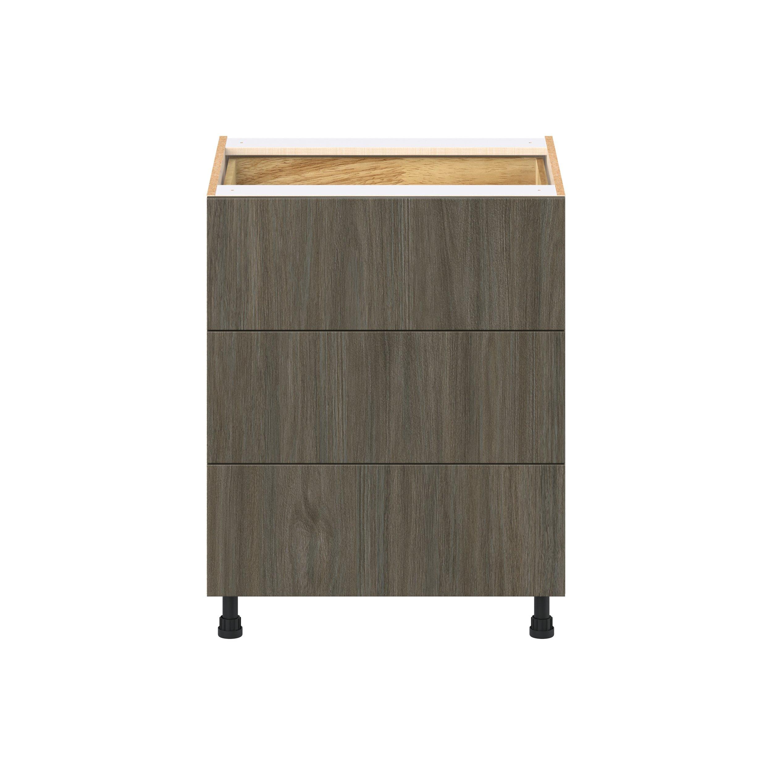 Glenwood 27 in. Burnt Walnut Base Cabinet with Inner Pull-Out Drawer