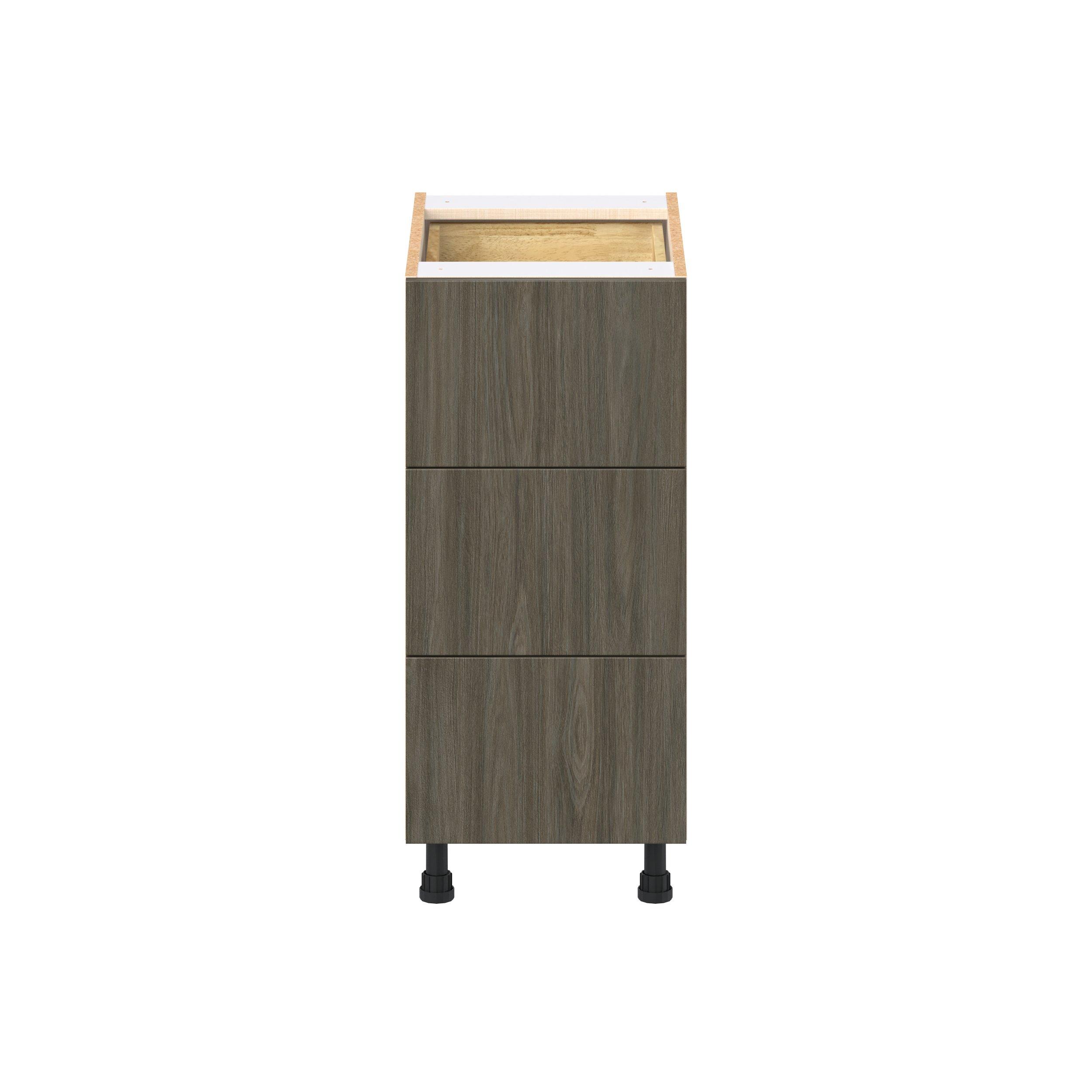 Glenwood 15 in. Burnt Walnut Base Cabinet with Inner Pull-Out Drawer