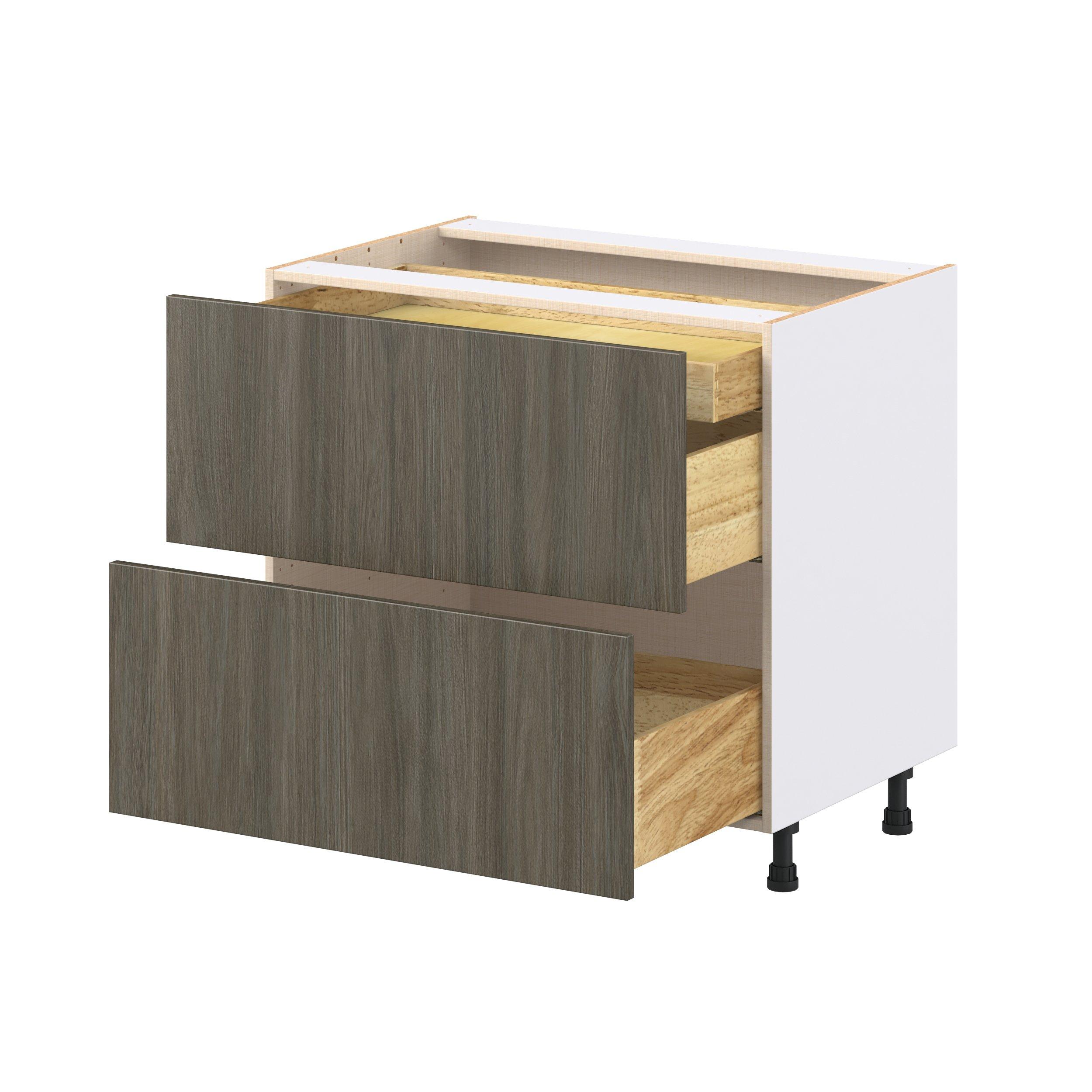 Glenwood 36 in. Burnt Walnut Base Cabinet with Inner Pull-Out Drawer