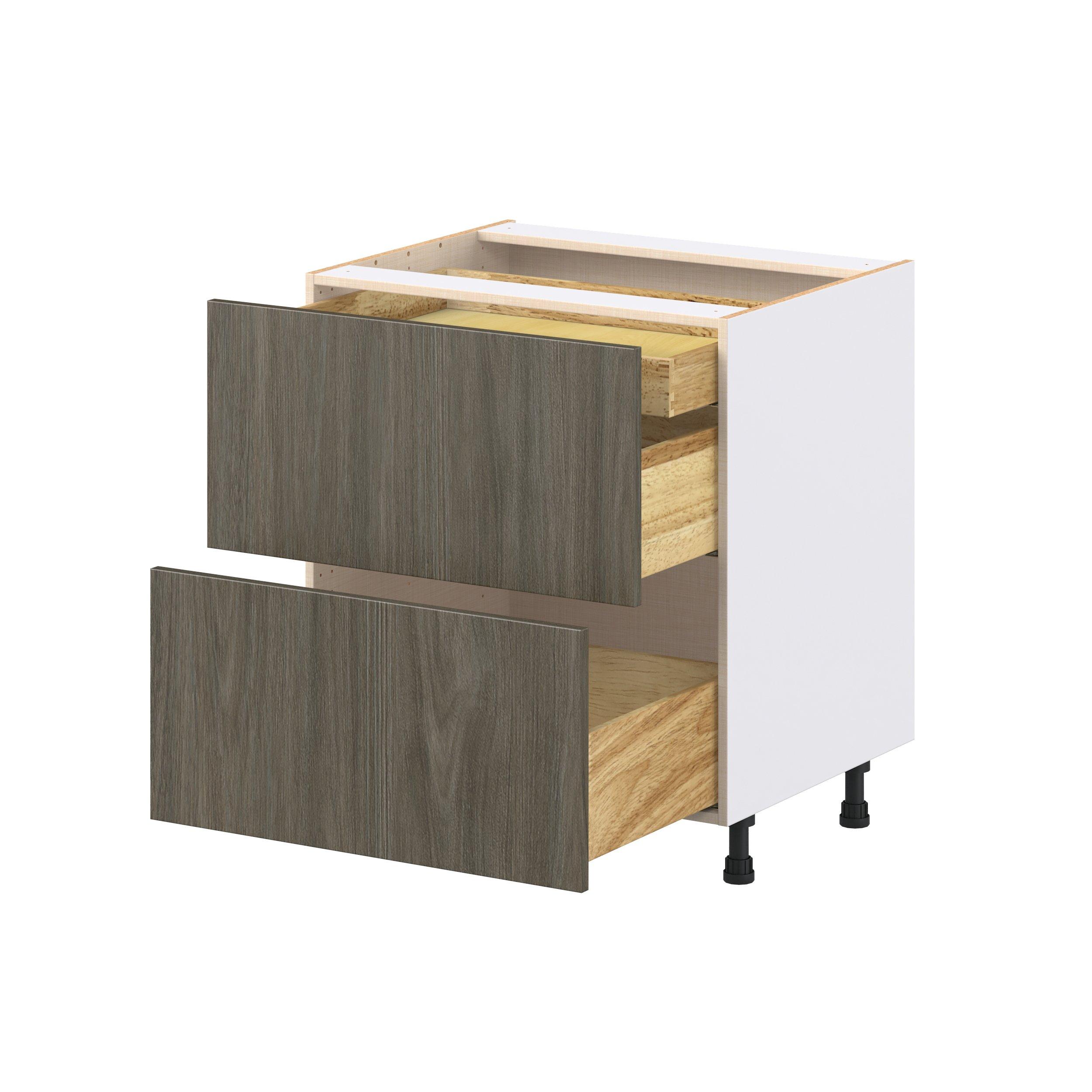 Glenwood 30 in. Burnt Walnut Base Cabinet with Inner Pull-Out Drawer