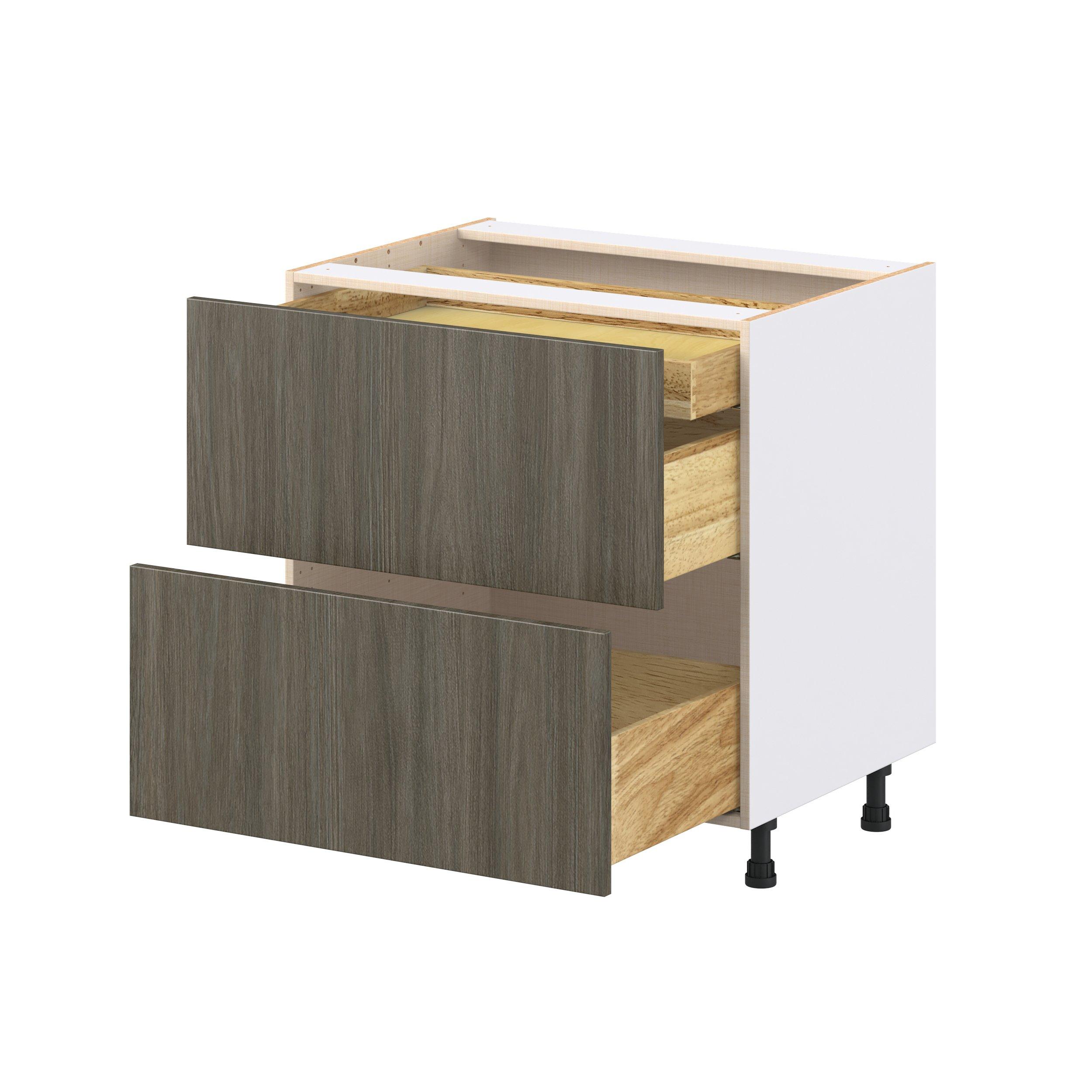 Glenwood 33 in. Burnt Walnut Base Cabinet with Inner Pull-Out Drawer