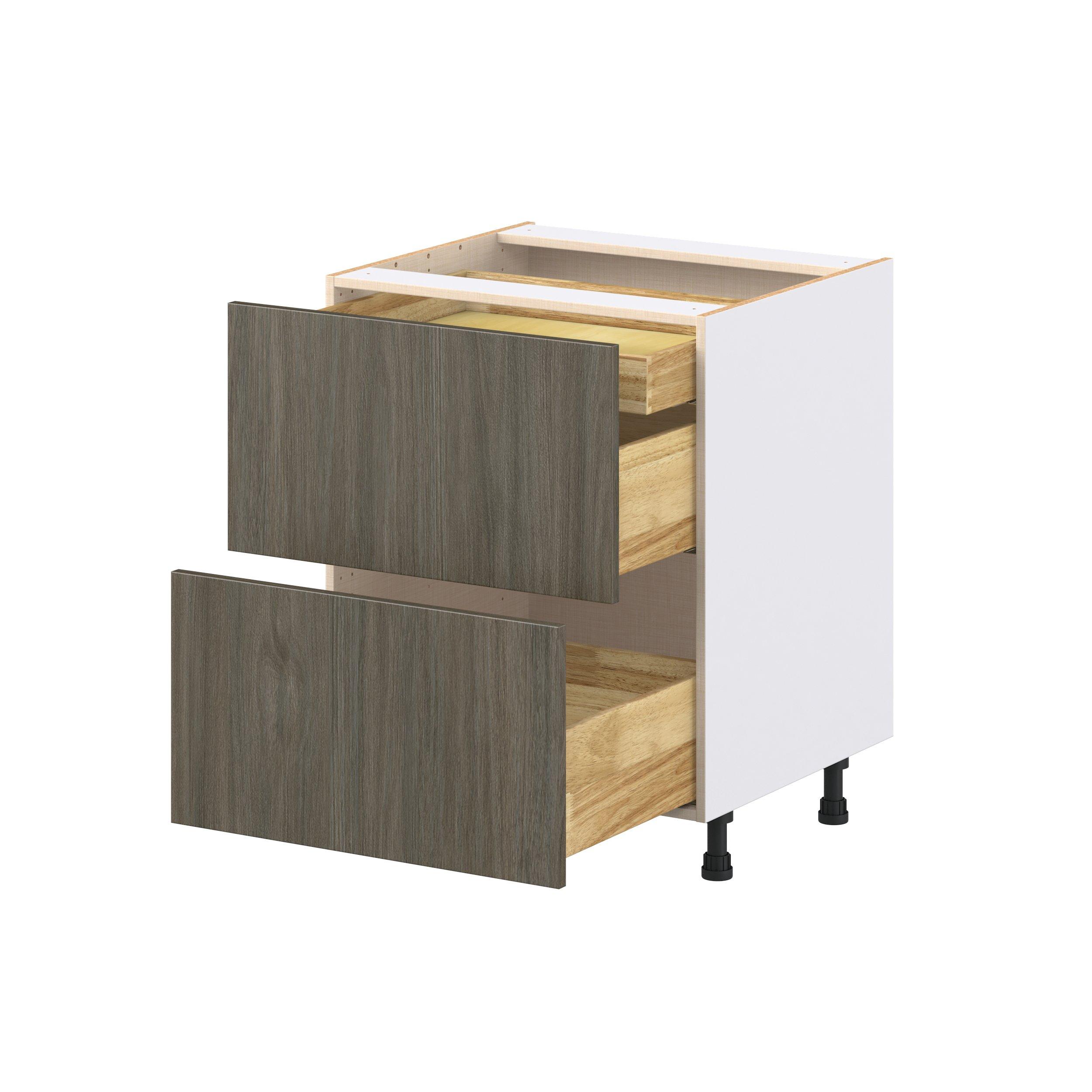 Glenwood 27 in. Burnt Walnut Base Cabinet with Inner Pull-Out Drawer