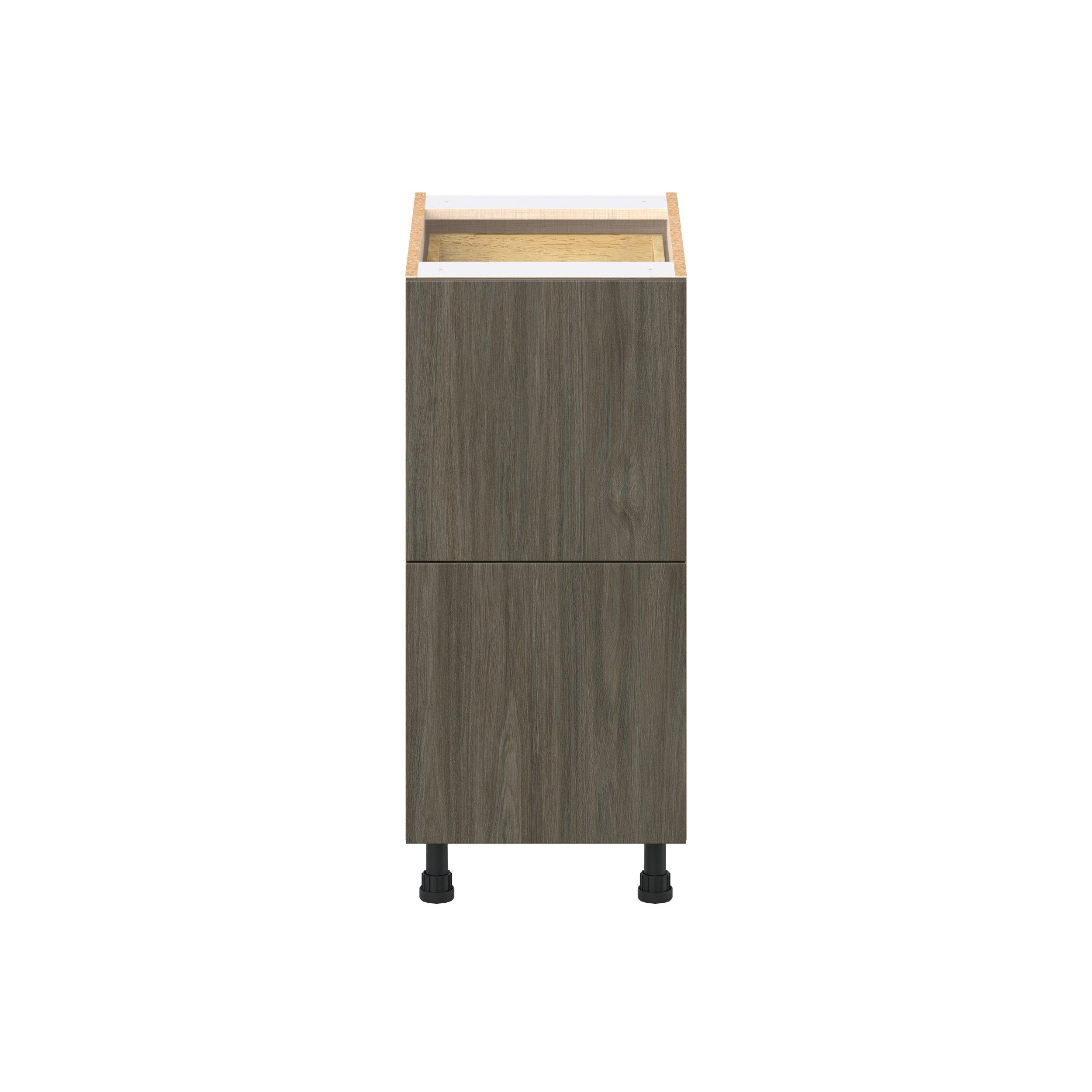 Glenwood 15 in. Burnt Walnut Base Cabinet with Inner Pull-Out Drawer