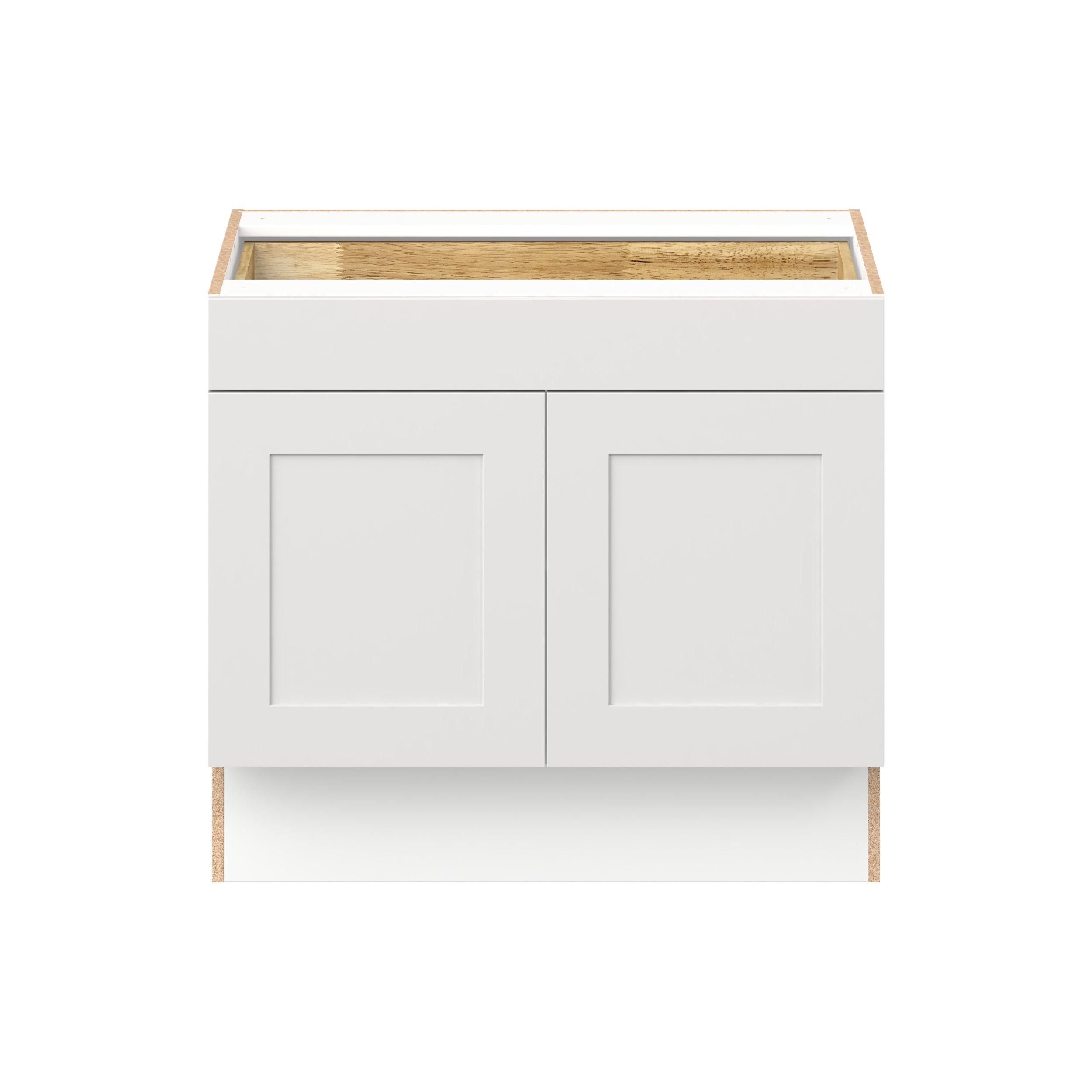 Candler 36 in. Painted Warm White Door and Drawer Base Cabinet - ADA