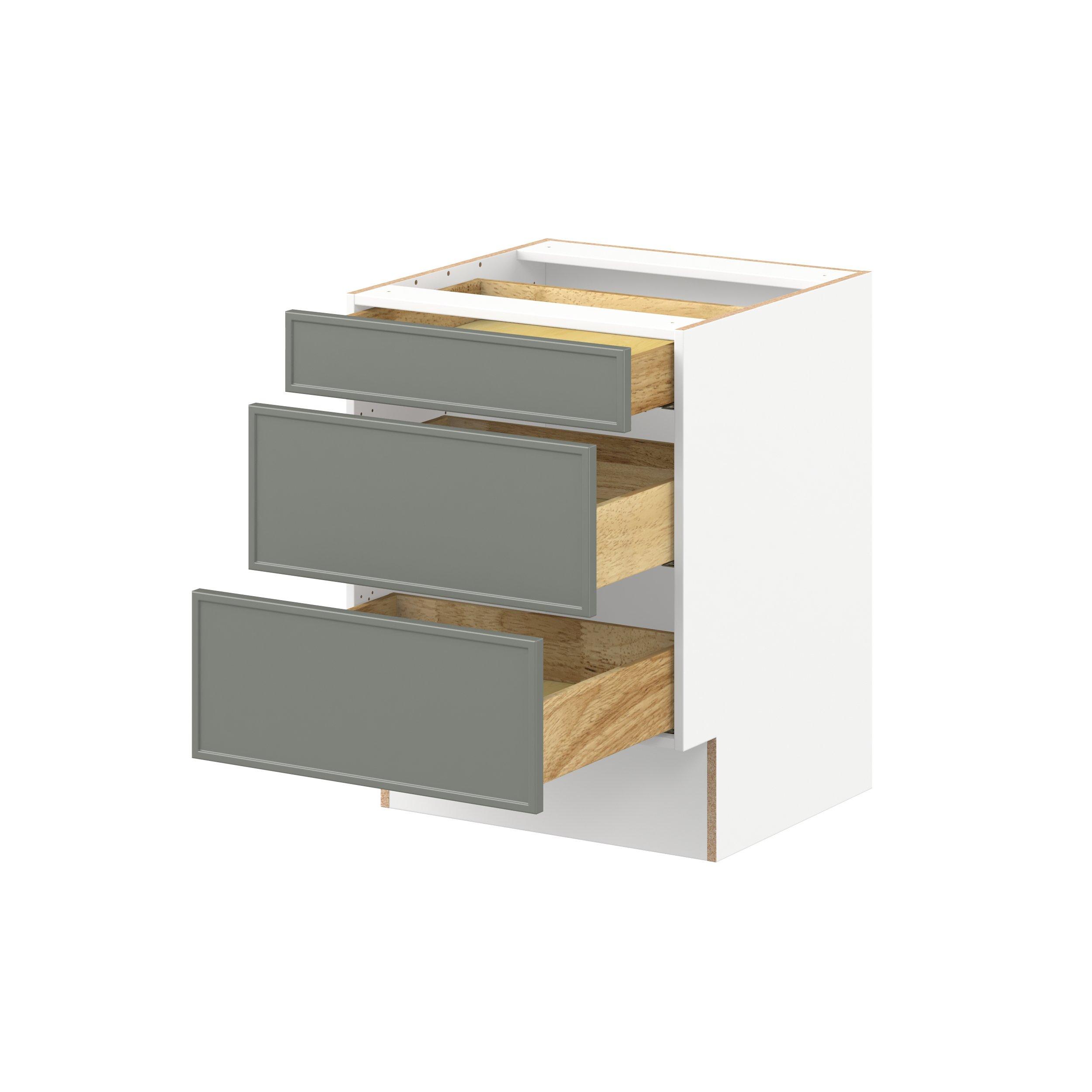 Linden 24 in. Painted Moss Green Drawer Base Cabinet