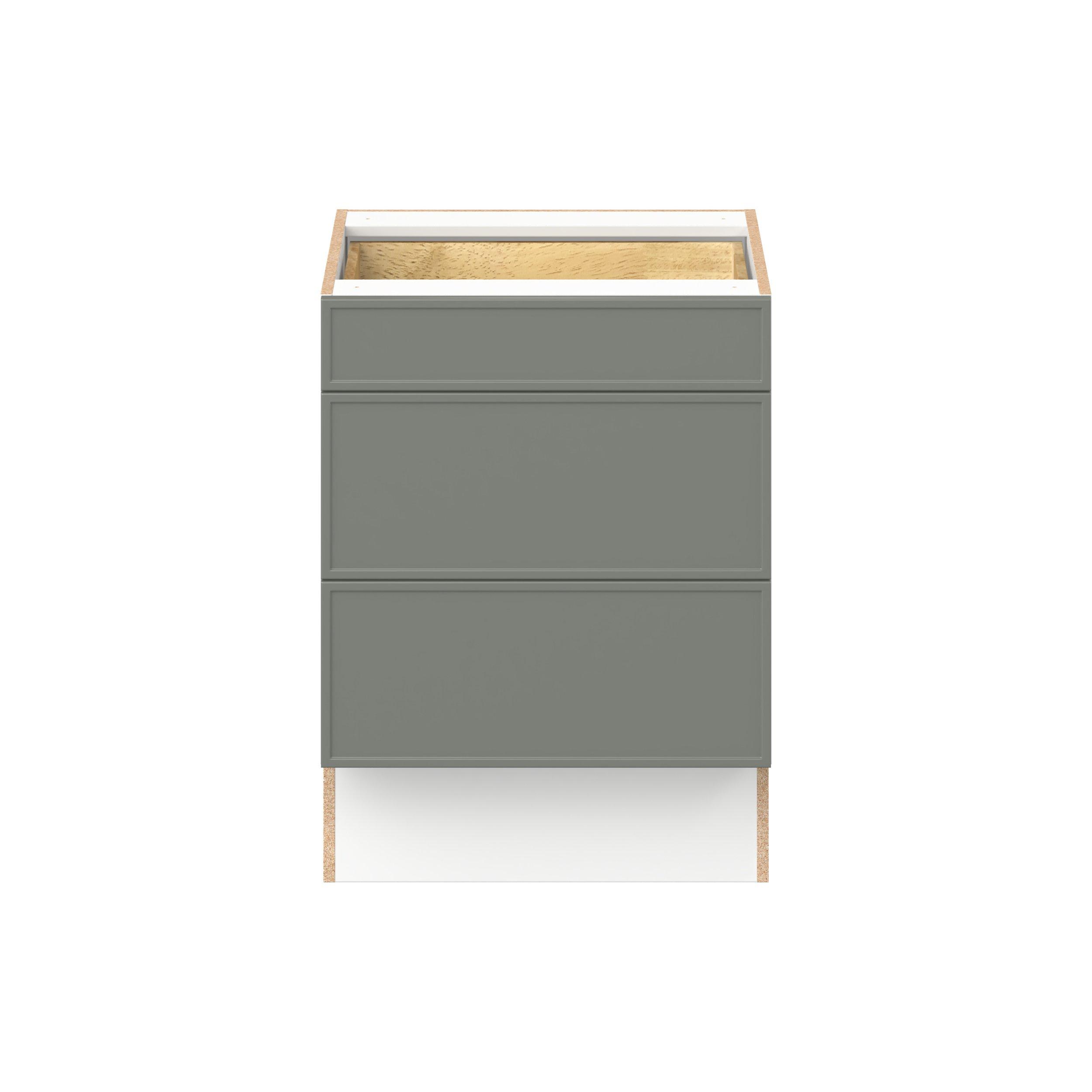 Linden 24 in. Painted Moss Green Drawer Base Cabinet