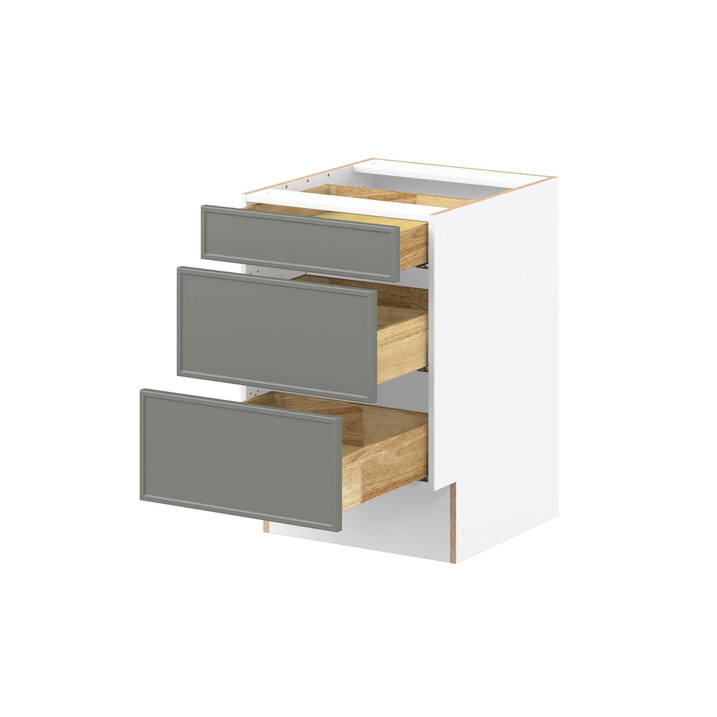 Linden 21 in. Painted Moss Green Drawer Base Cabinet