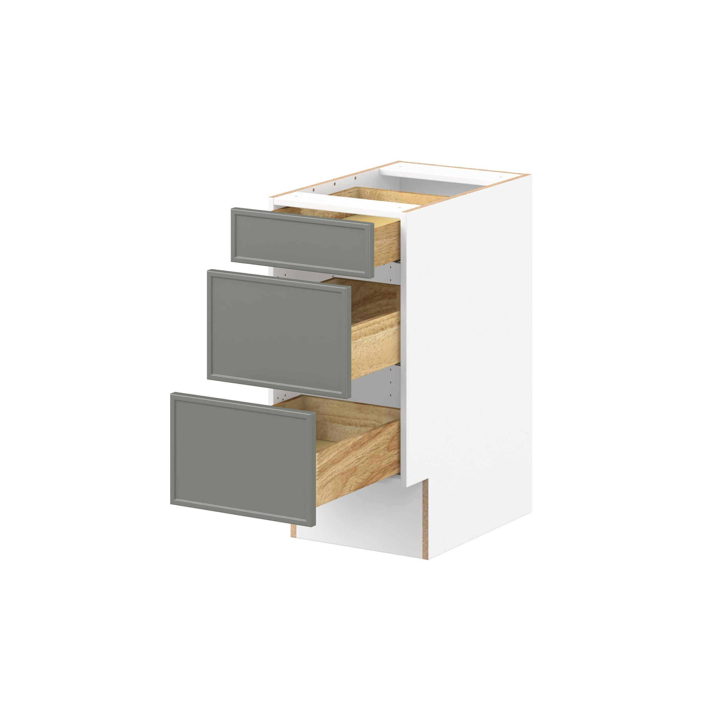 Linden 15 in. Painted Moss Green Drawer Base Cabinet - ADA
