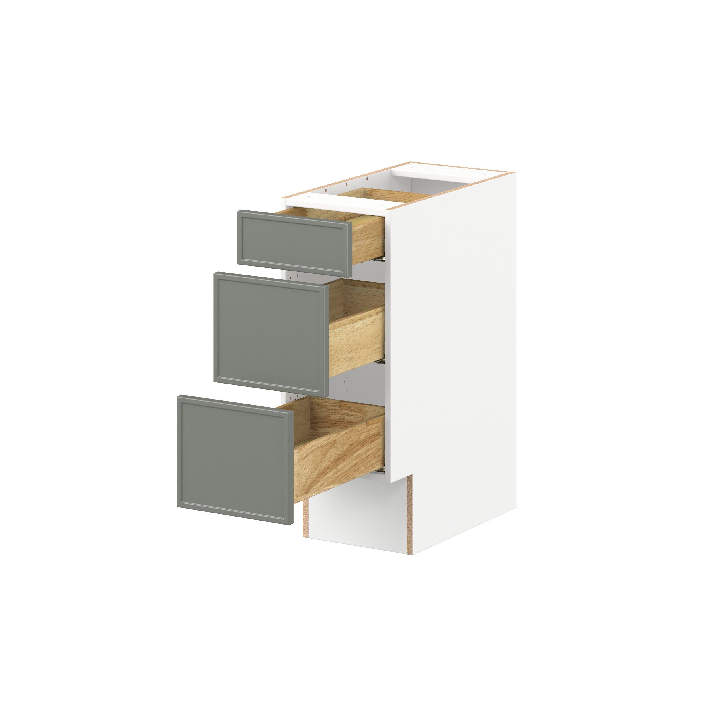 Linden 12 in. Painted Moss Green Drawer Base Cabinet - ADA