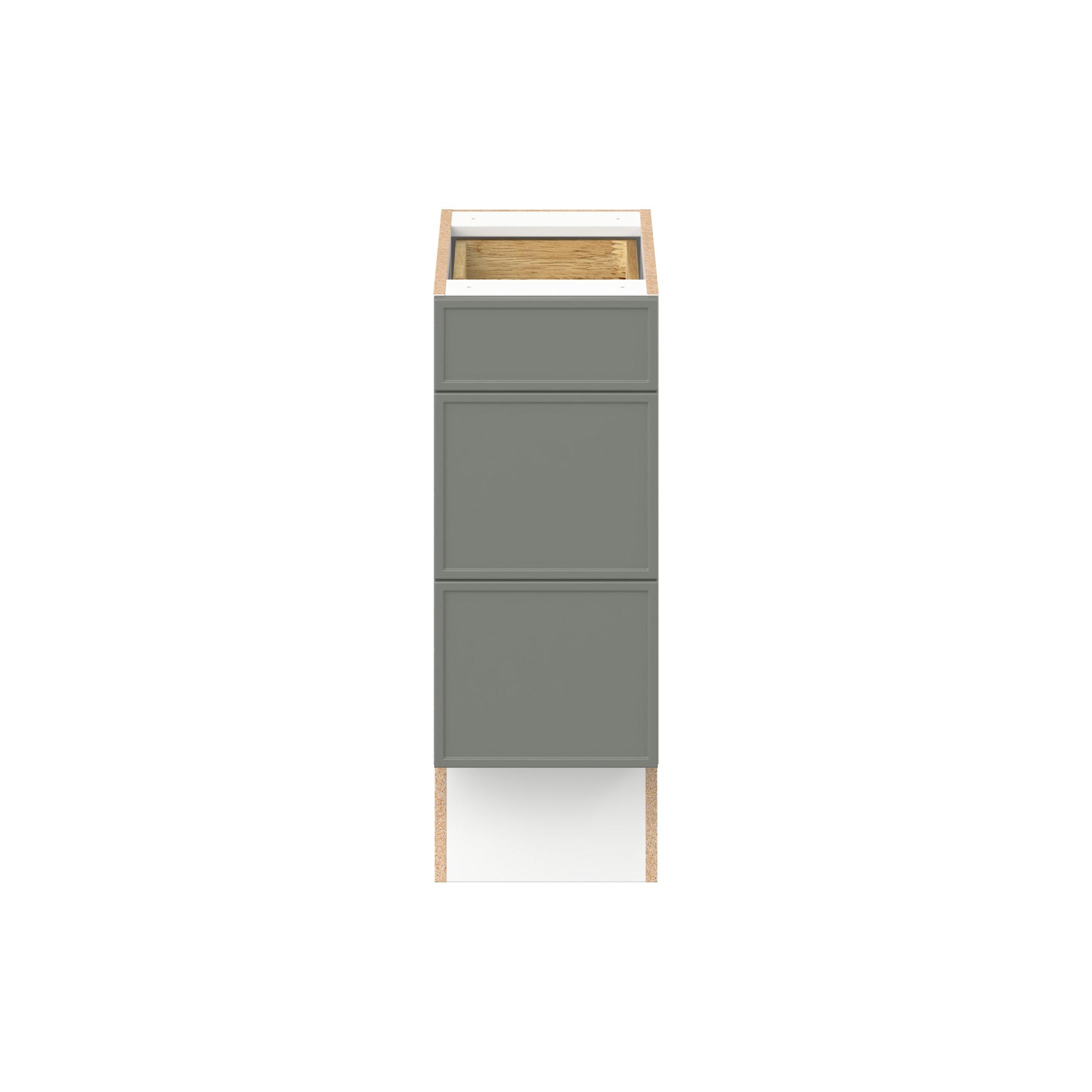 Linden 12 in. Painted Moss Green Drawer Base Cabinet - ADA
