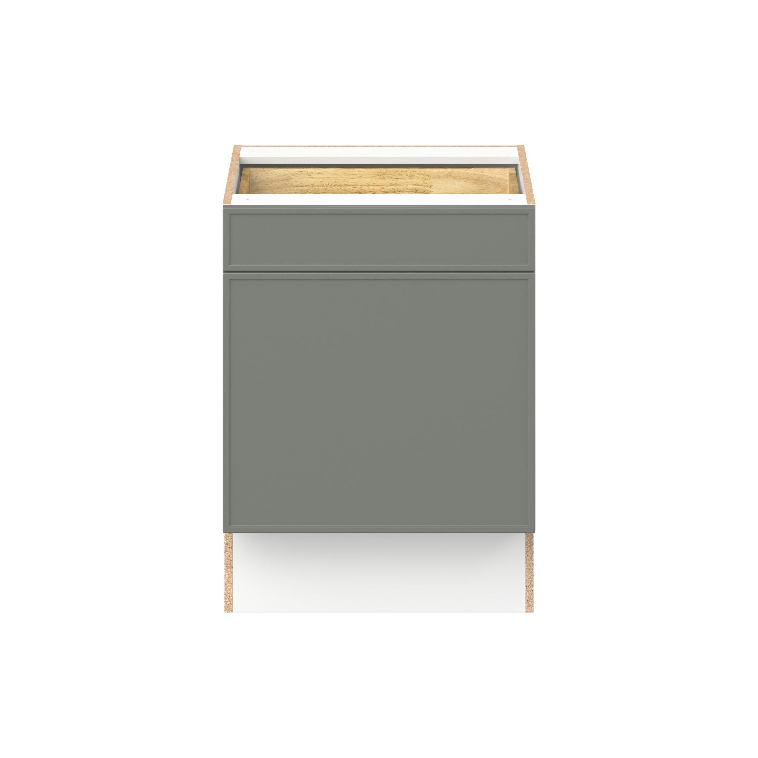 Linden 24 in. Painted Moss Green Door and Drawer Base Cabinet