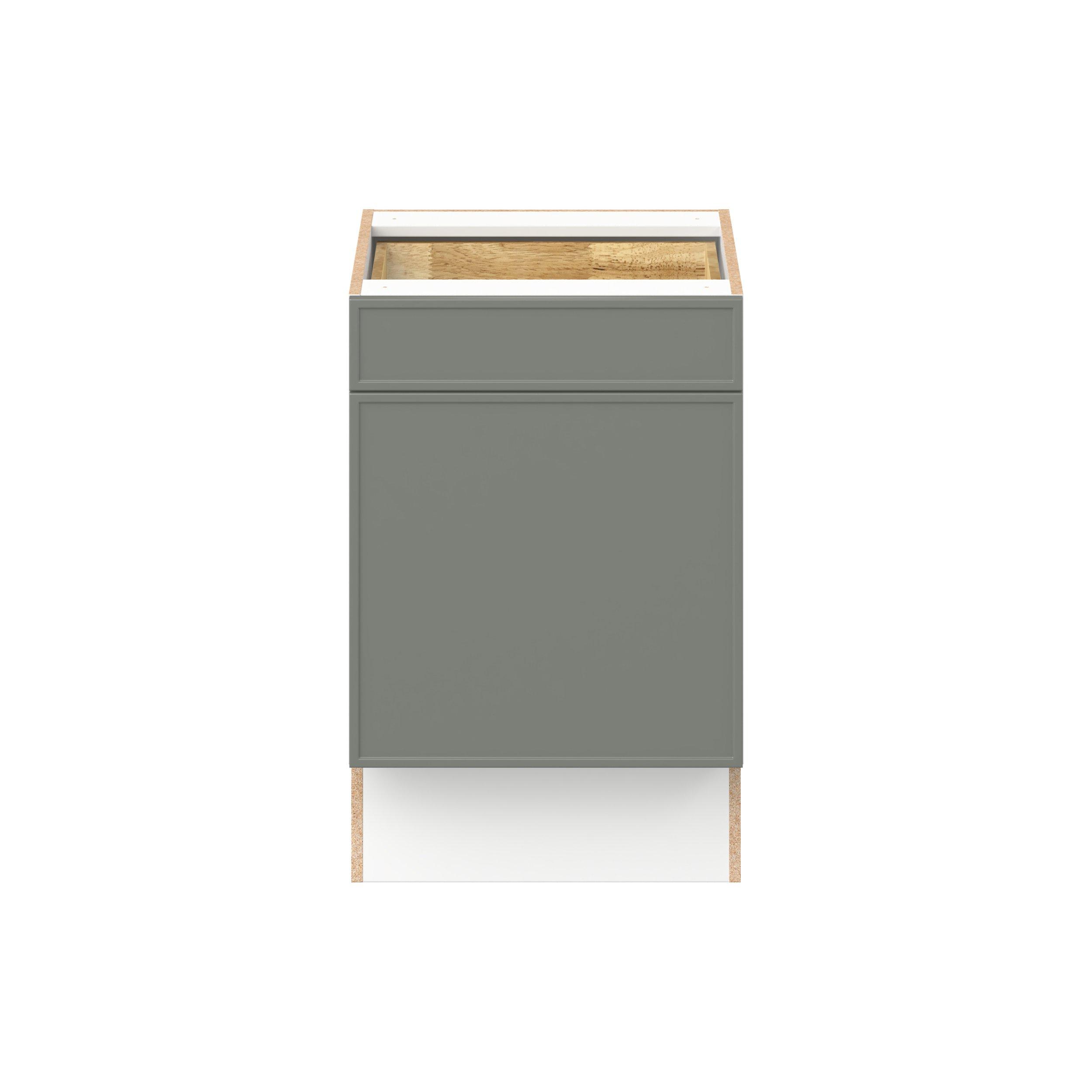Linden 21 in. Painted Moss Green Door and Drawer Base Cabinet