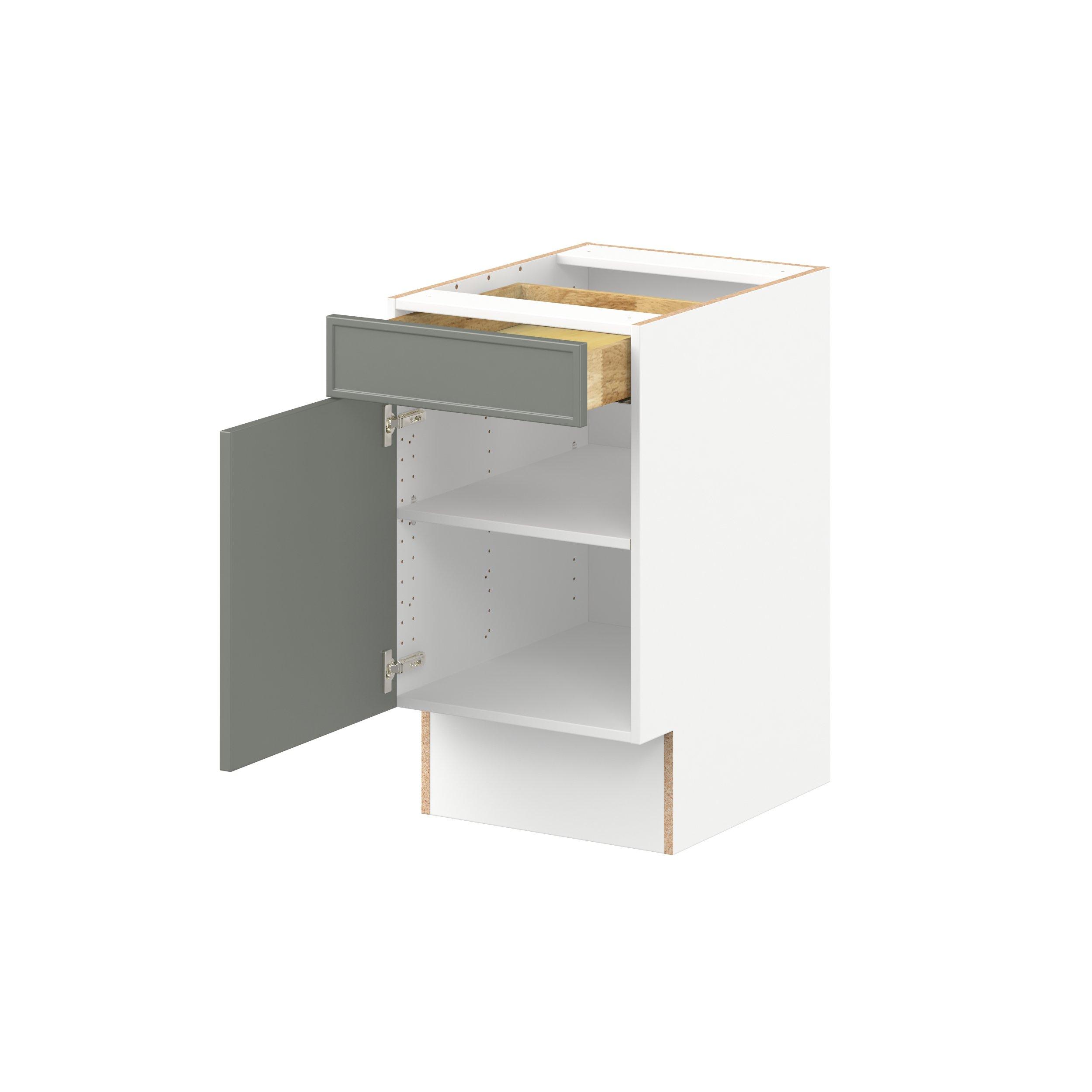 Linden 18 in. Painted Moss Green Door and Drawer Base Cabinet