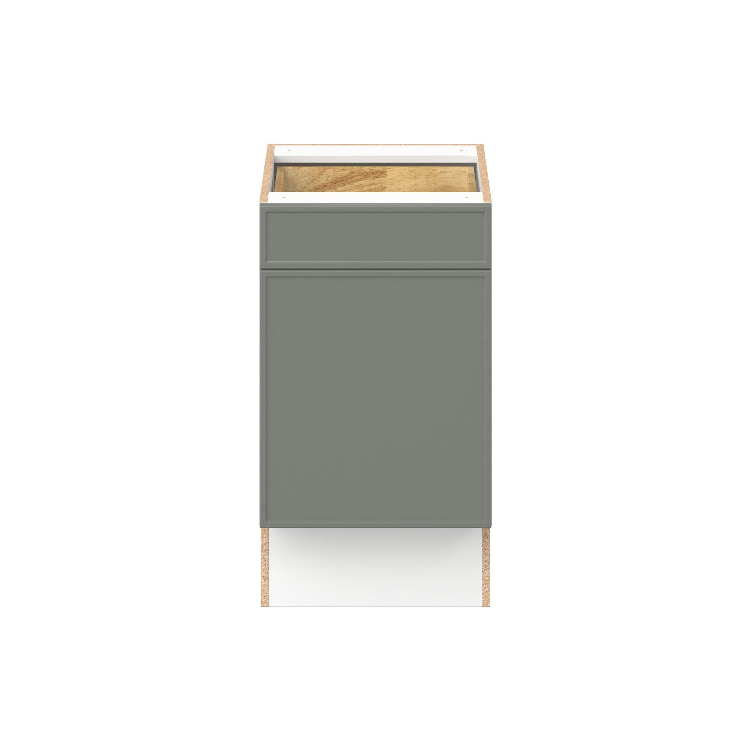 Linden 18 in. Painted Moss Green Door and Drawer Base Cabinet