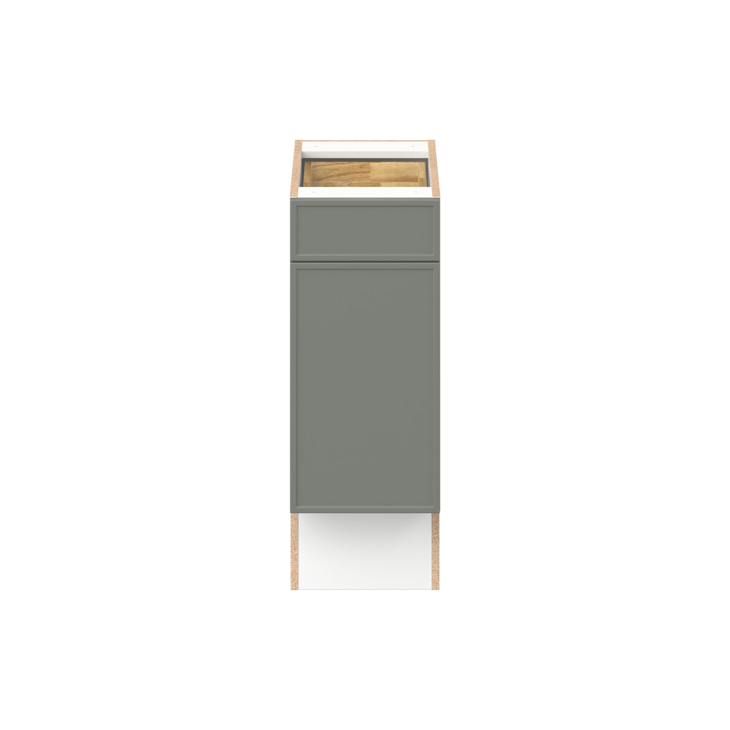 Linden 12 in. Painted Moss Green Door and Drawer Base Cabinet - ADA