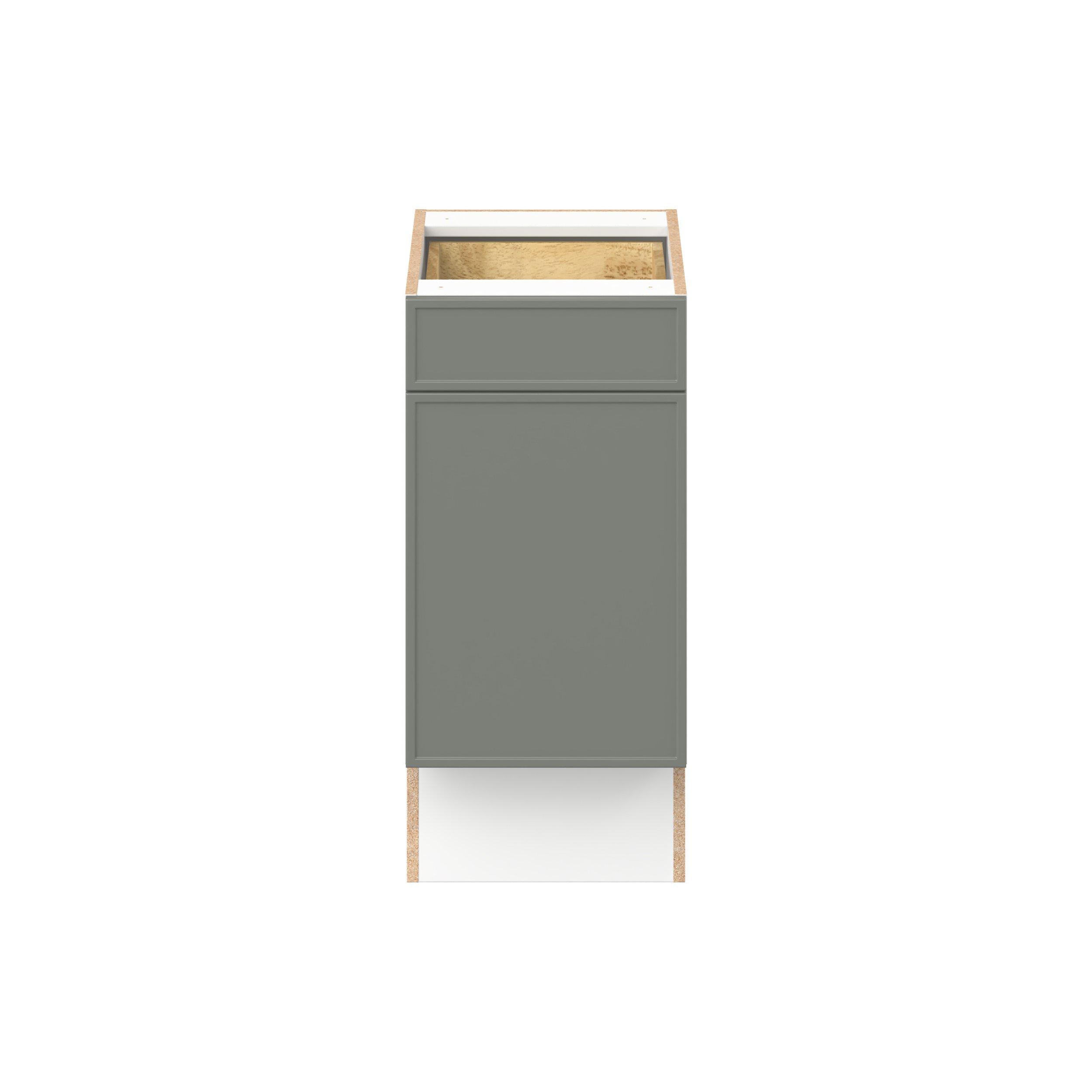 Linden 15 in. Painted Moss Green Door and Drawer Base Cabinet - ADA