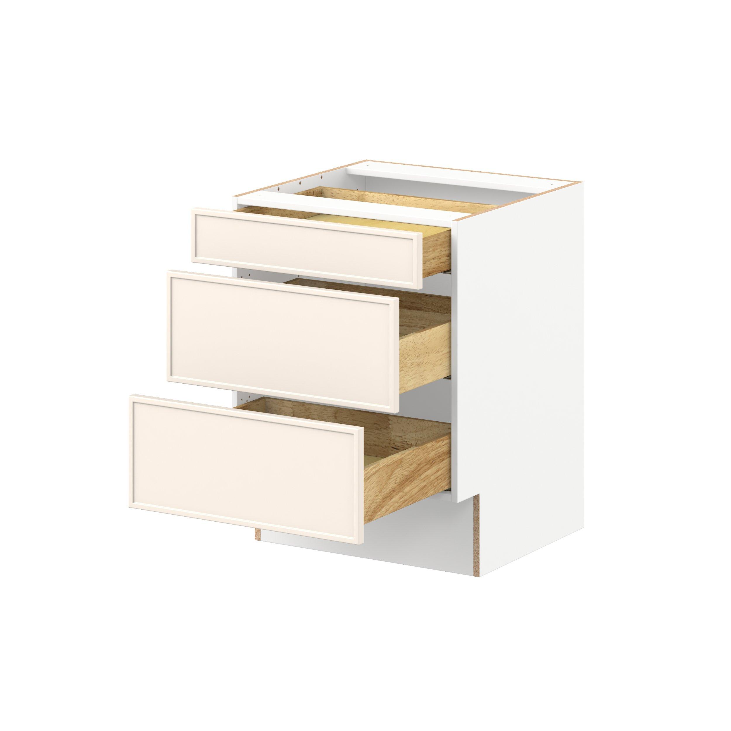 Linden 24 in. Painted Washed Linen Drawer Base Cabinet