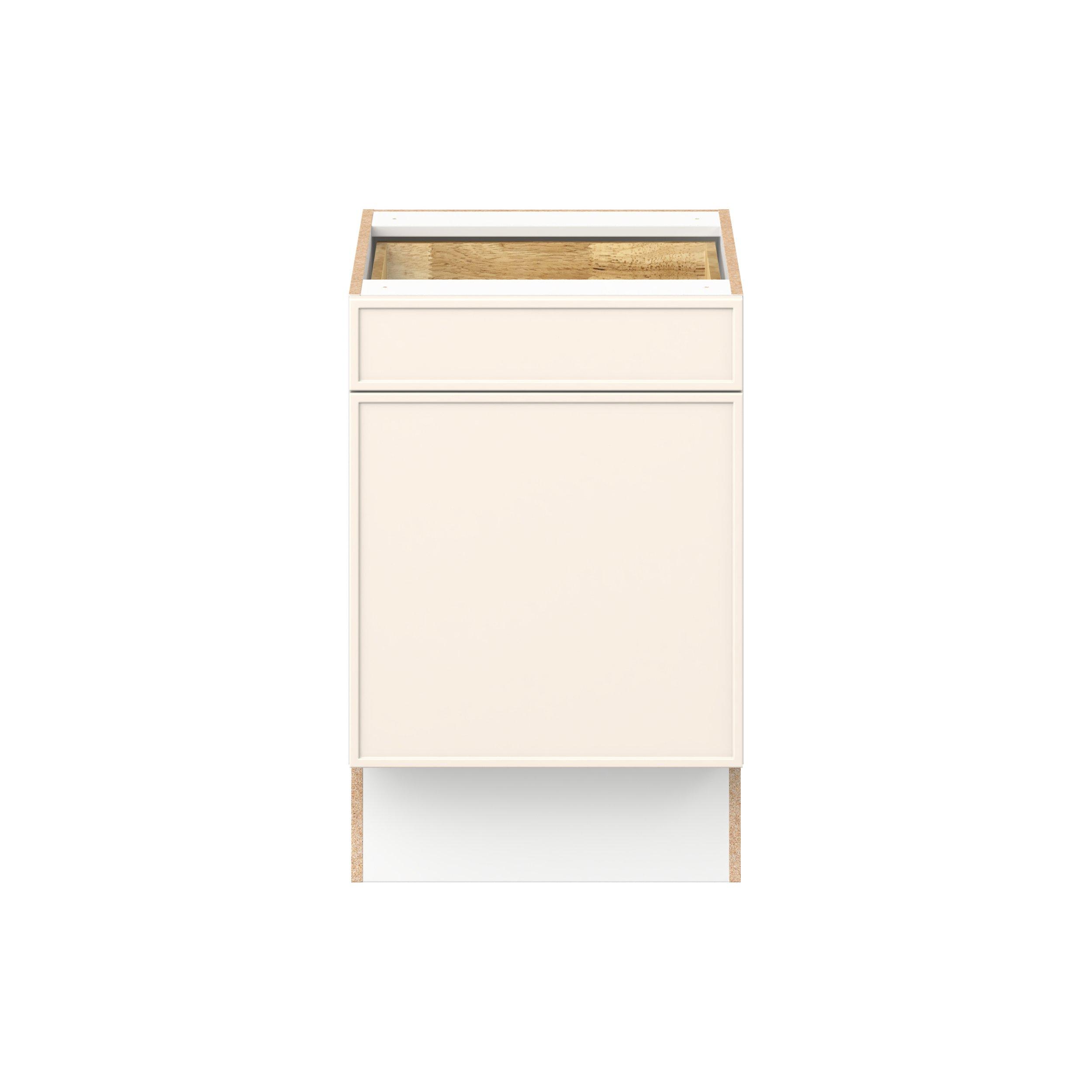 Linden 21 in. Painted Washed Linen Door and Drawer Base Cabinet