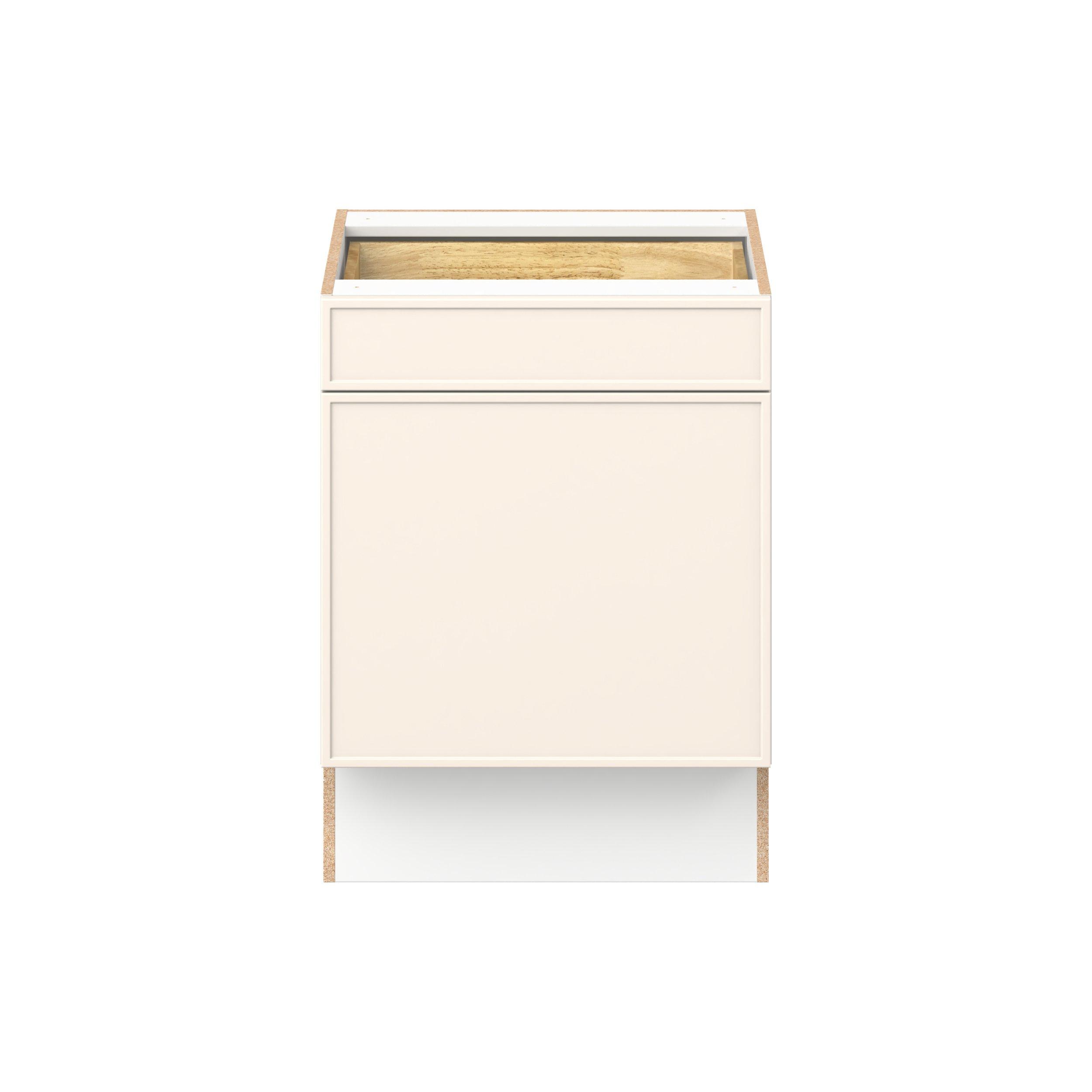 Linden 24 in. Painted Washed Linen Door and Drawer Base Cabinet