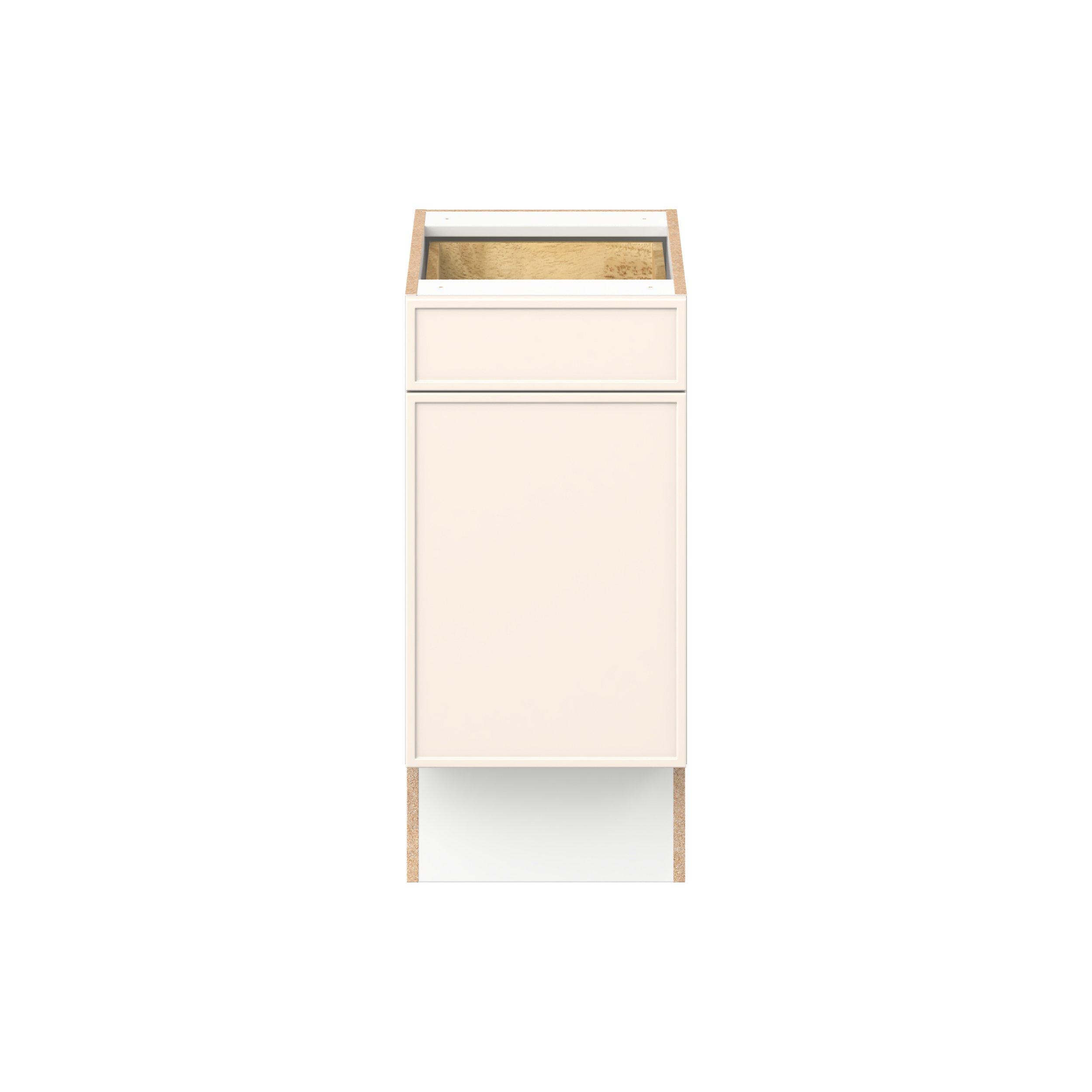 Linden 15 in. Painted Washed Linen Door and Drawer Base Cabinet - ADA
