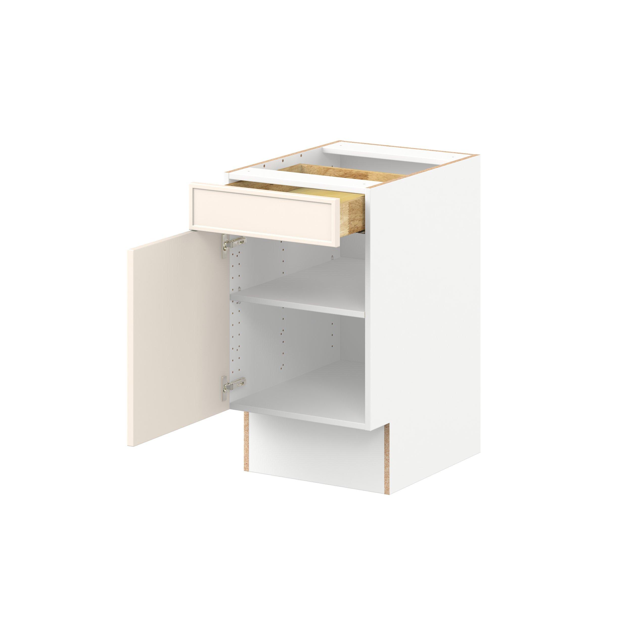 Linden 18 in. Painted Washed Linen Door and Drawer Base Cabinet