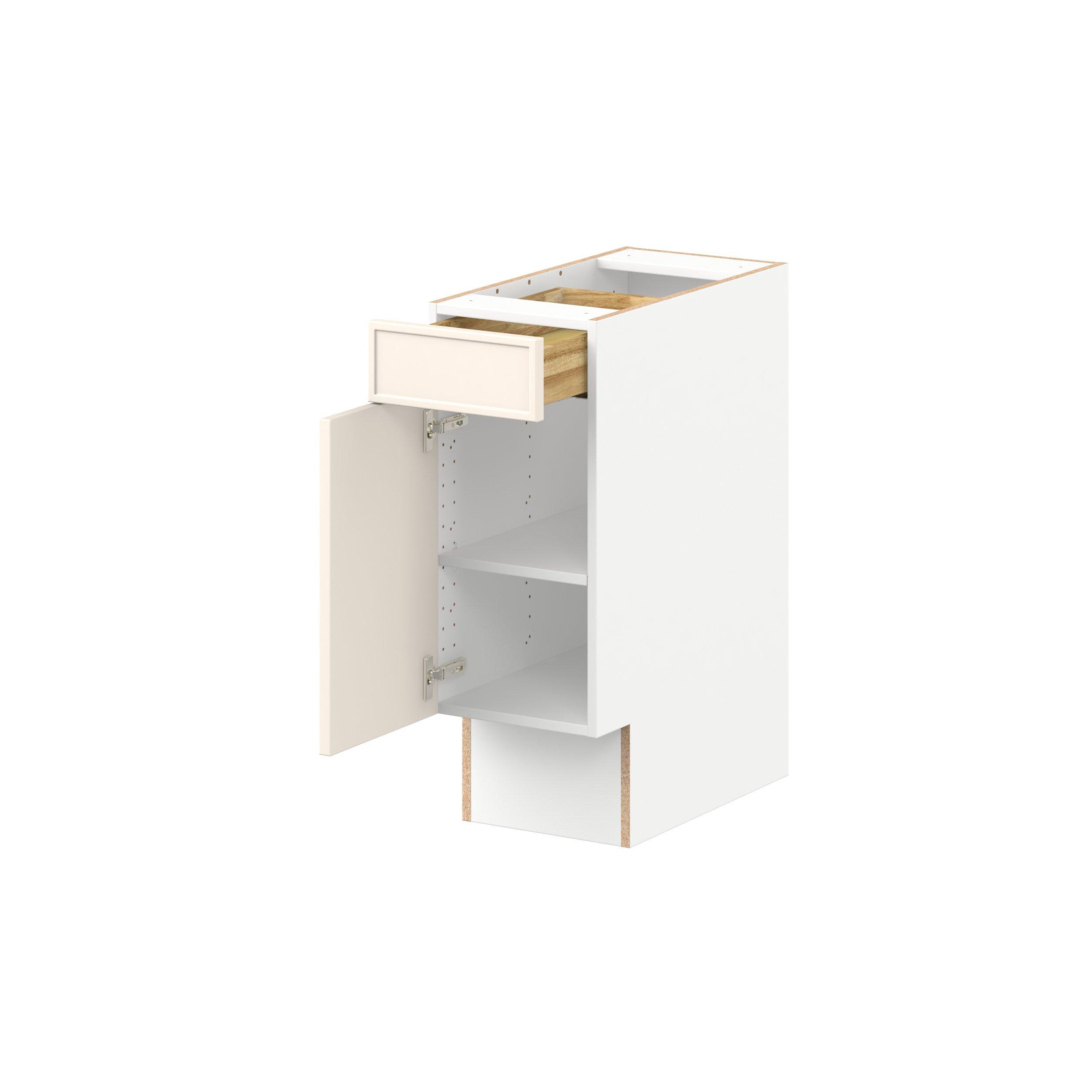 Linden 12 in. Painted Washed Linen Door and Drawer Base Cabinet - ADA