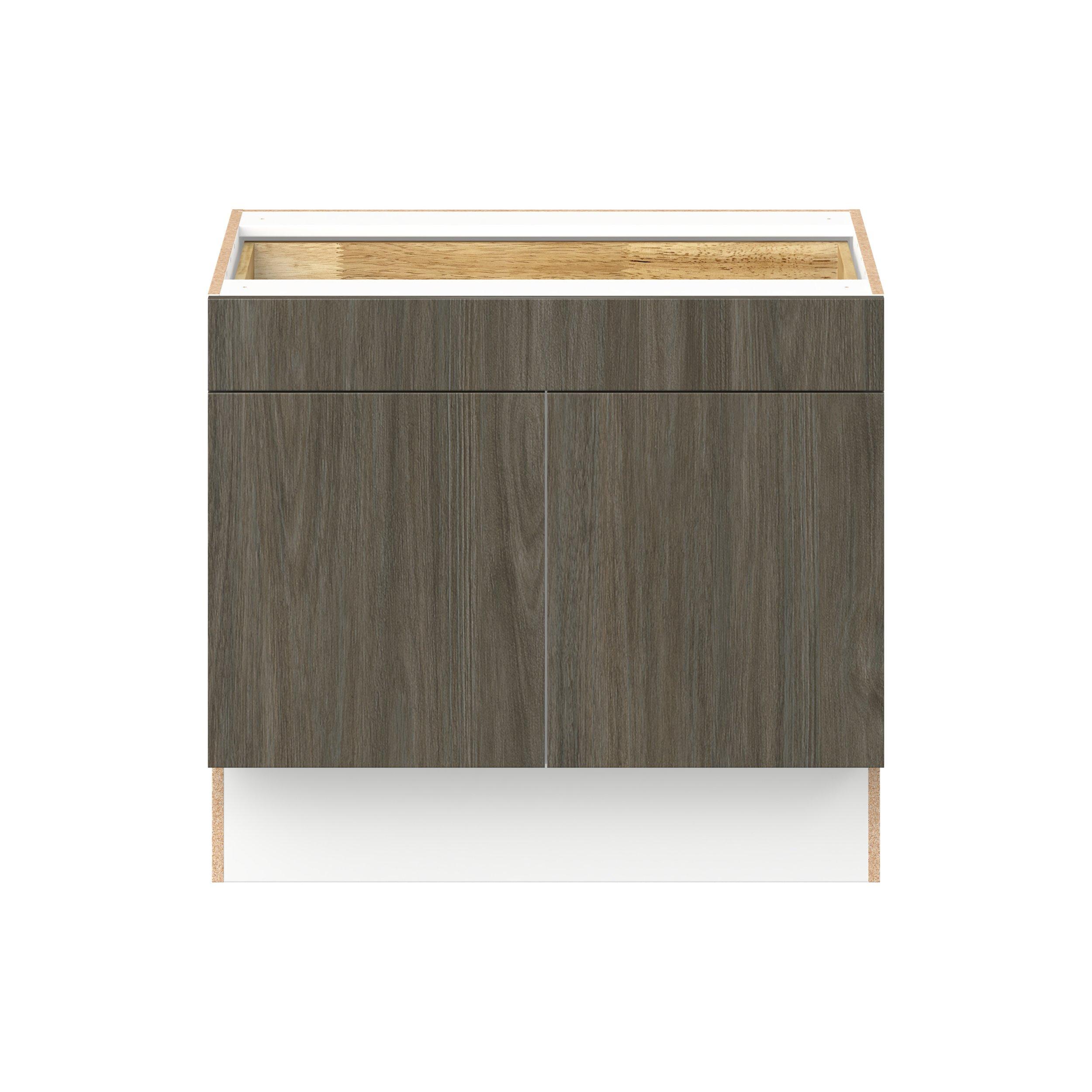 Glenwood 36 in. Burnt Walnut Door and Drawer Base Cabinet - ADA