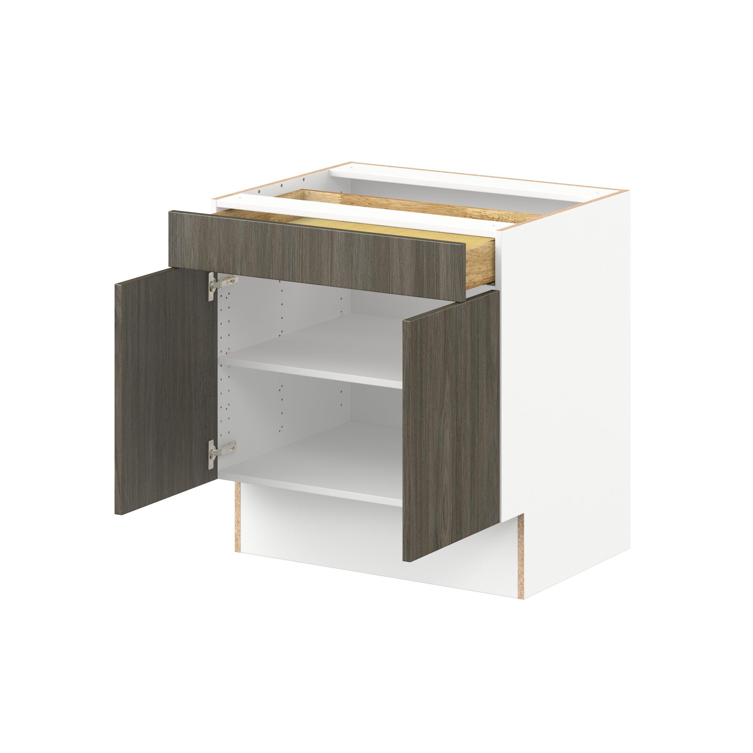Glenwood 30 in. Burnt Walnut Door and Drawer Base Cabinet - ADA