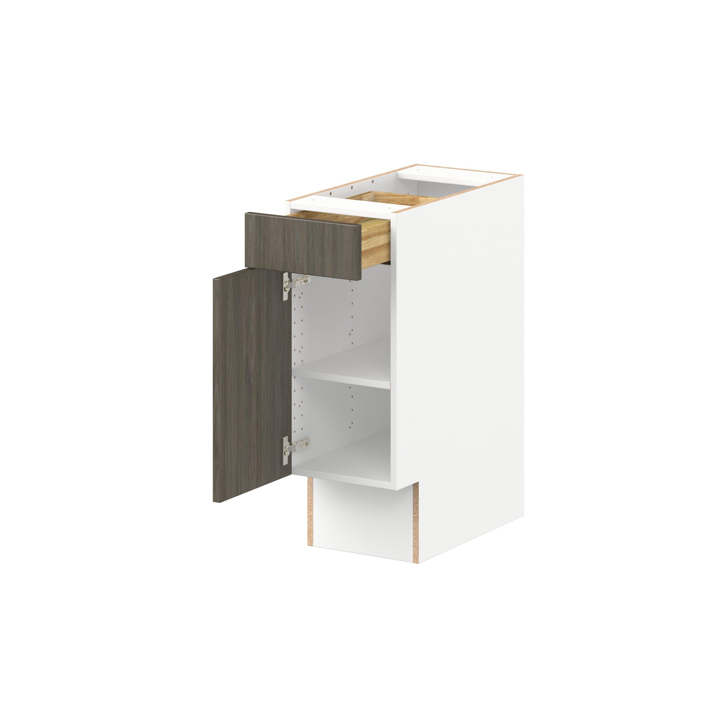 Glenwood 12 in. Burnt Walnut Door and Drawer Base Cabinet - ADA