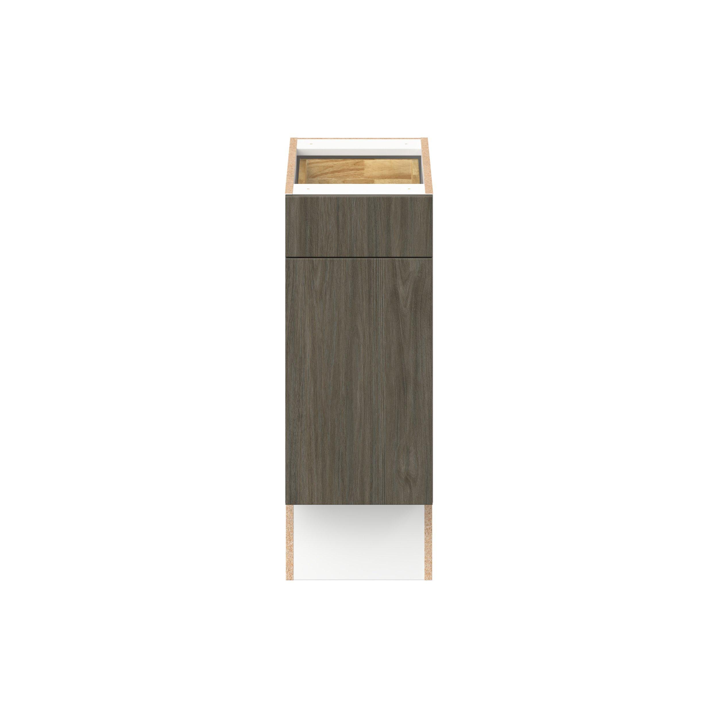Glenwood 12 in. Burnt Walnut Door and Drawer Base Cabinet - ADA