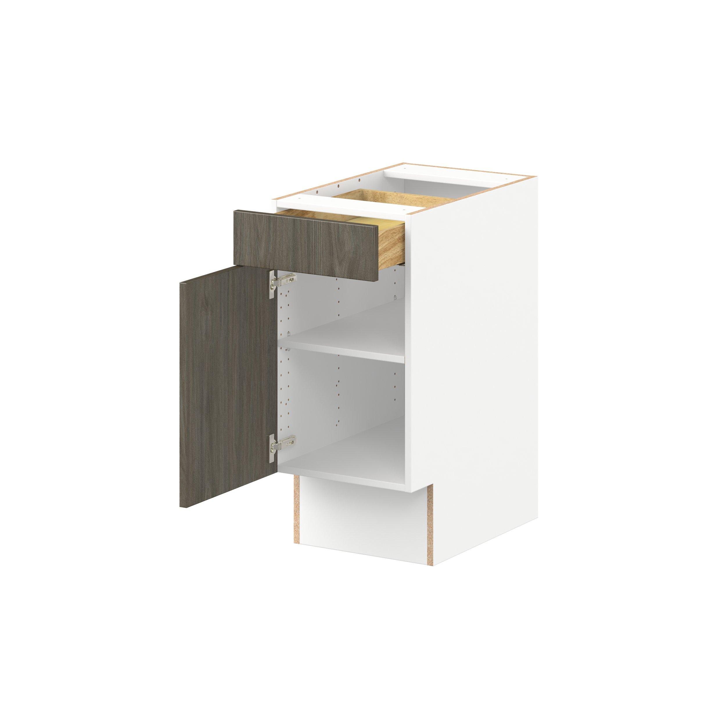 Glenwood 15 in. Burnt Walnut Door and Drawer Base Cabinet - ADA
