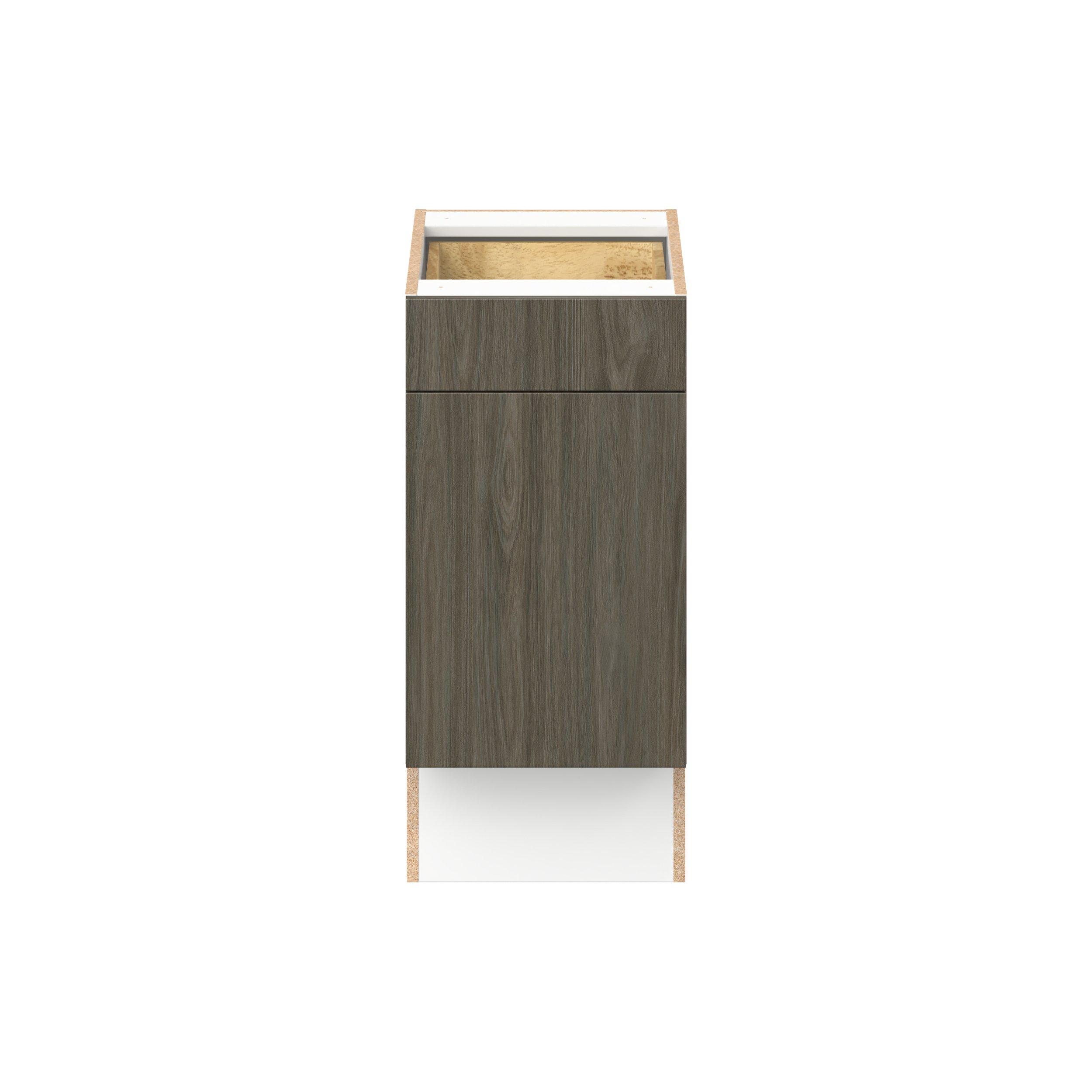 Glenwood 15 in. Burnt Walnut Door and Drawer Base Cabinet - ADA