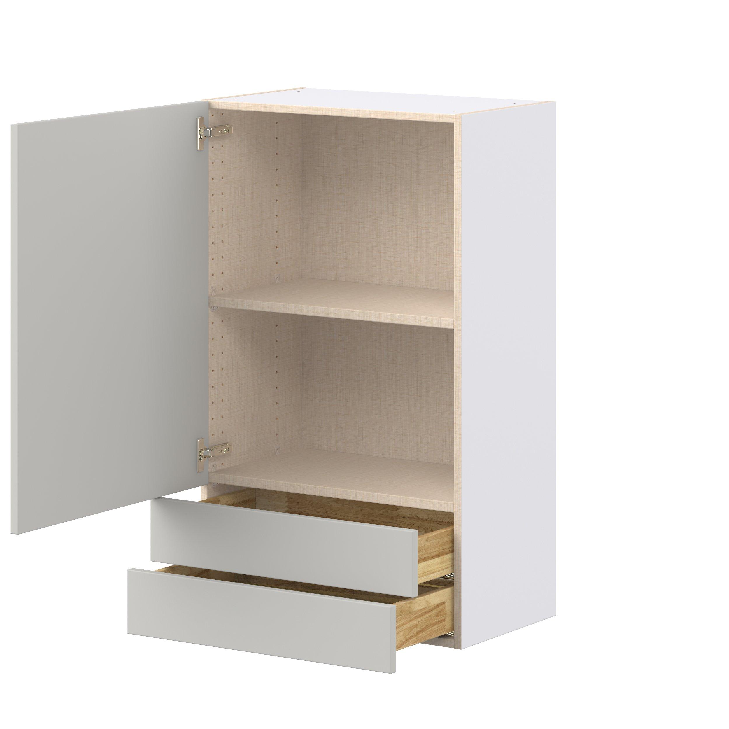 Lenox 24 in. Painted Light Gray Door and Drawer Wall Cabinet