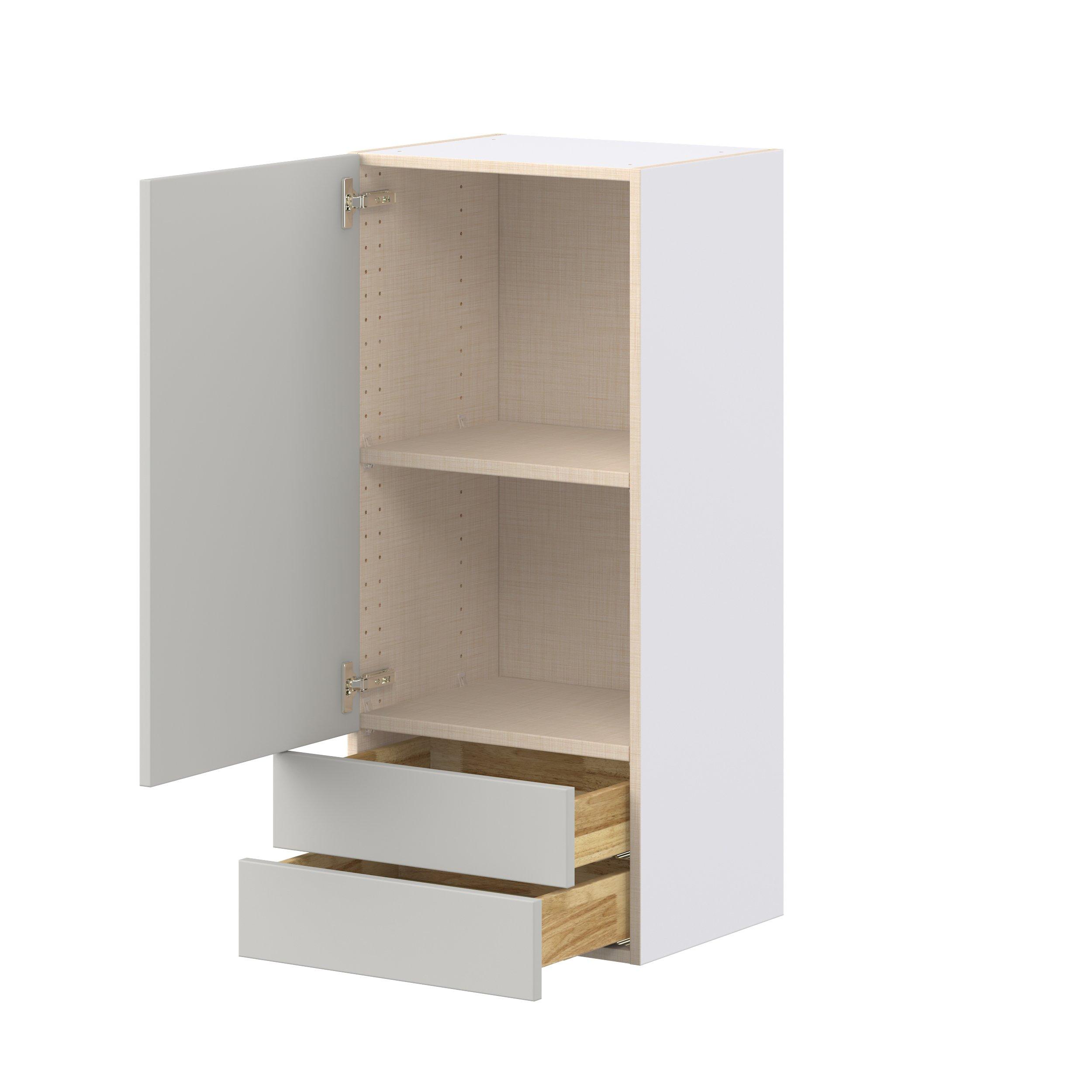 Lenox 18 in. Painted Light Gray Door and Drawer Wall Cabinet